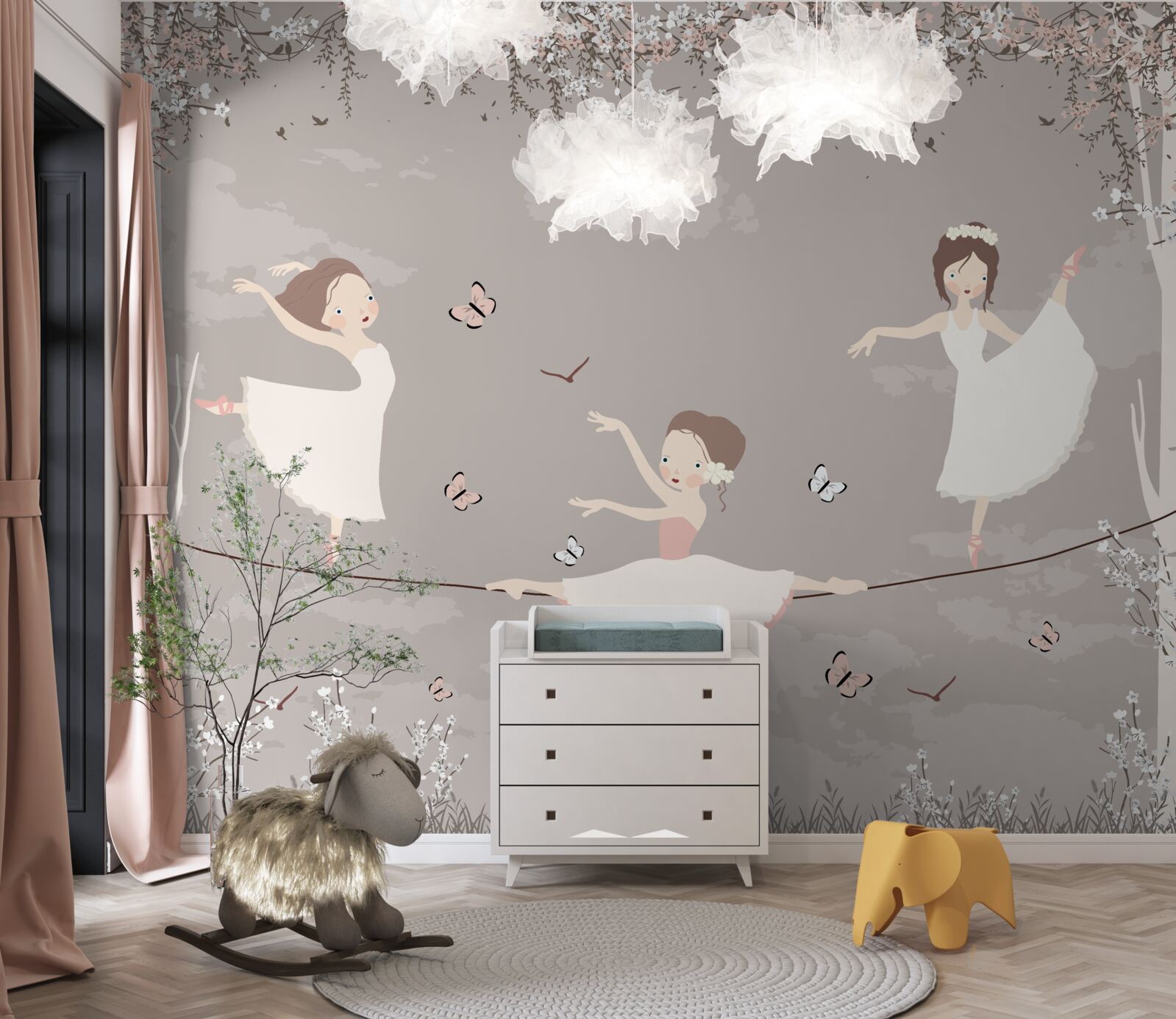 Fototapeta akrobatyczne dziewczyny na linie