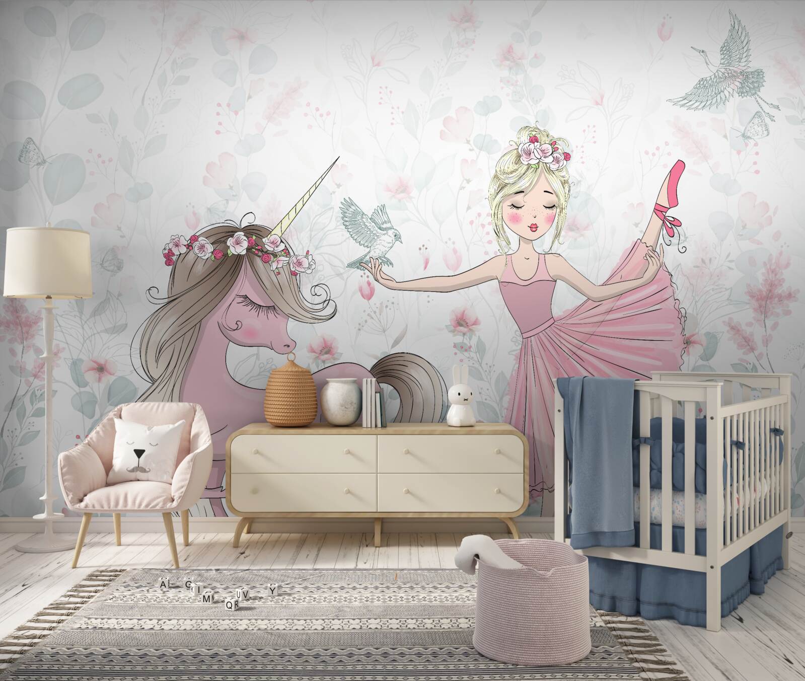 Fototapeta czarodziejka i jej oddany jednorożec