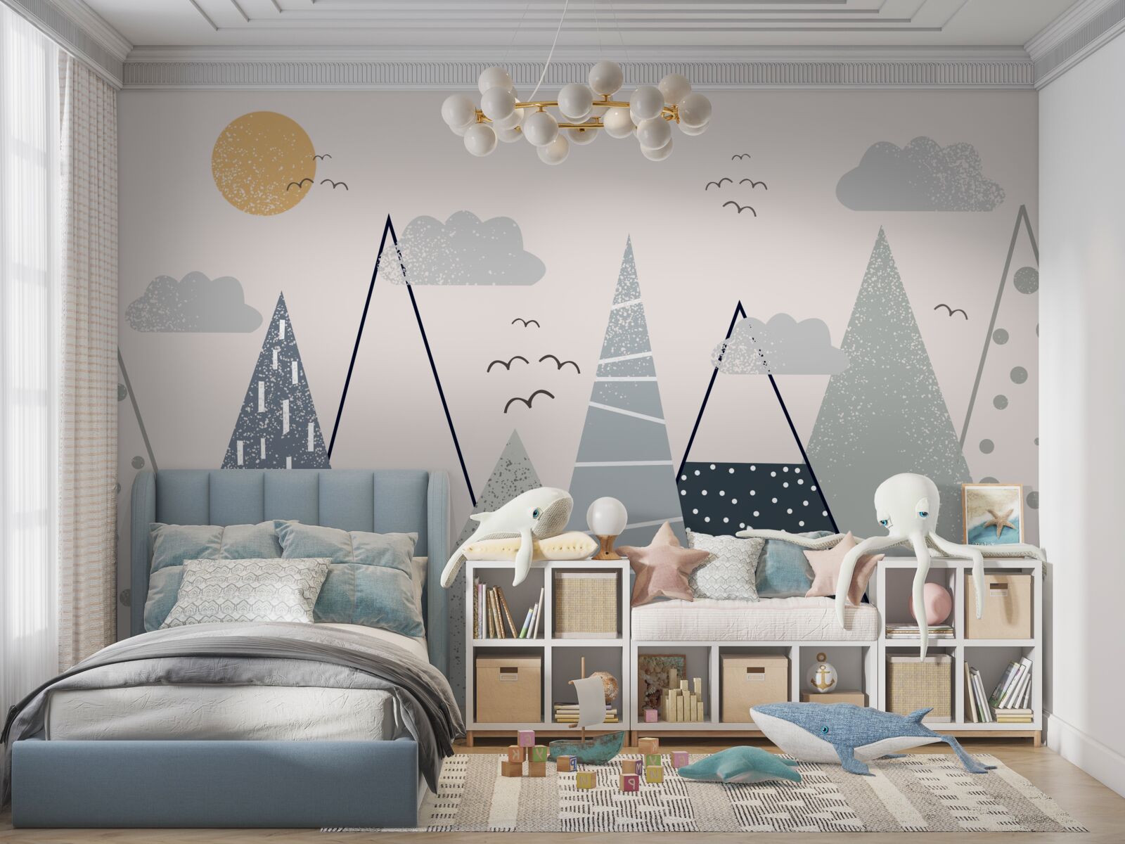 Fototapeta słońce chowa się za szczytami gór