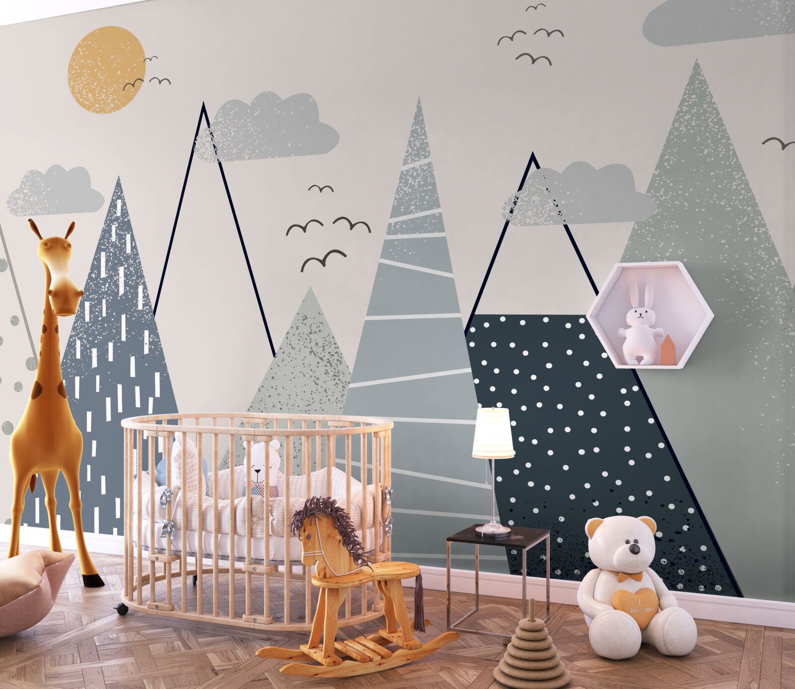 Fototapeta słońce chowa się za szczytami gór