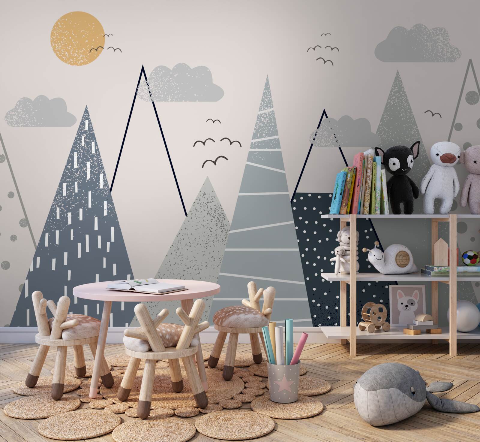 Fototapeta słońce chowa się za szczytami gór