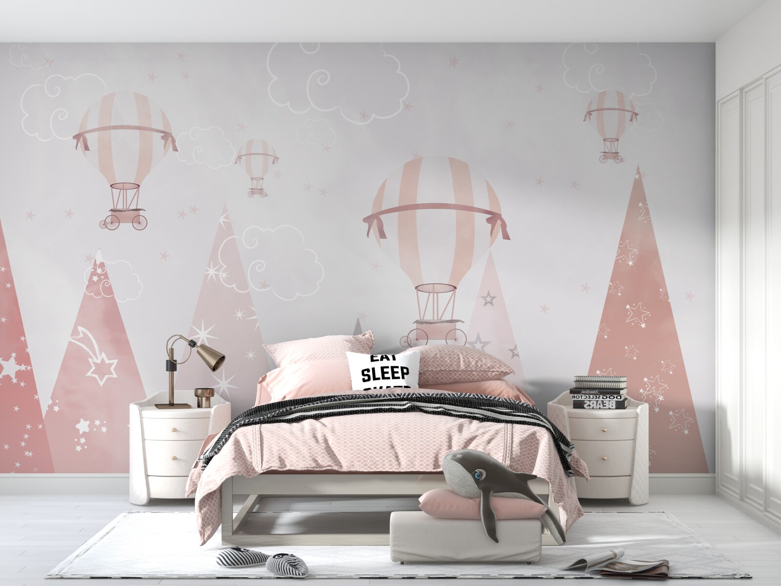 Fototapeta kule na niebie obsypują las świecącymi gwiazdami