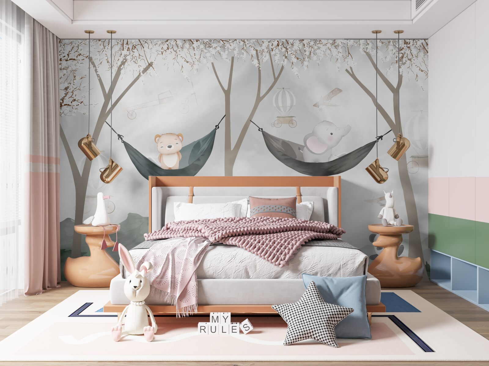 Fototapeta młodzi mieszkańcy lasu w pobliżu drzew