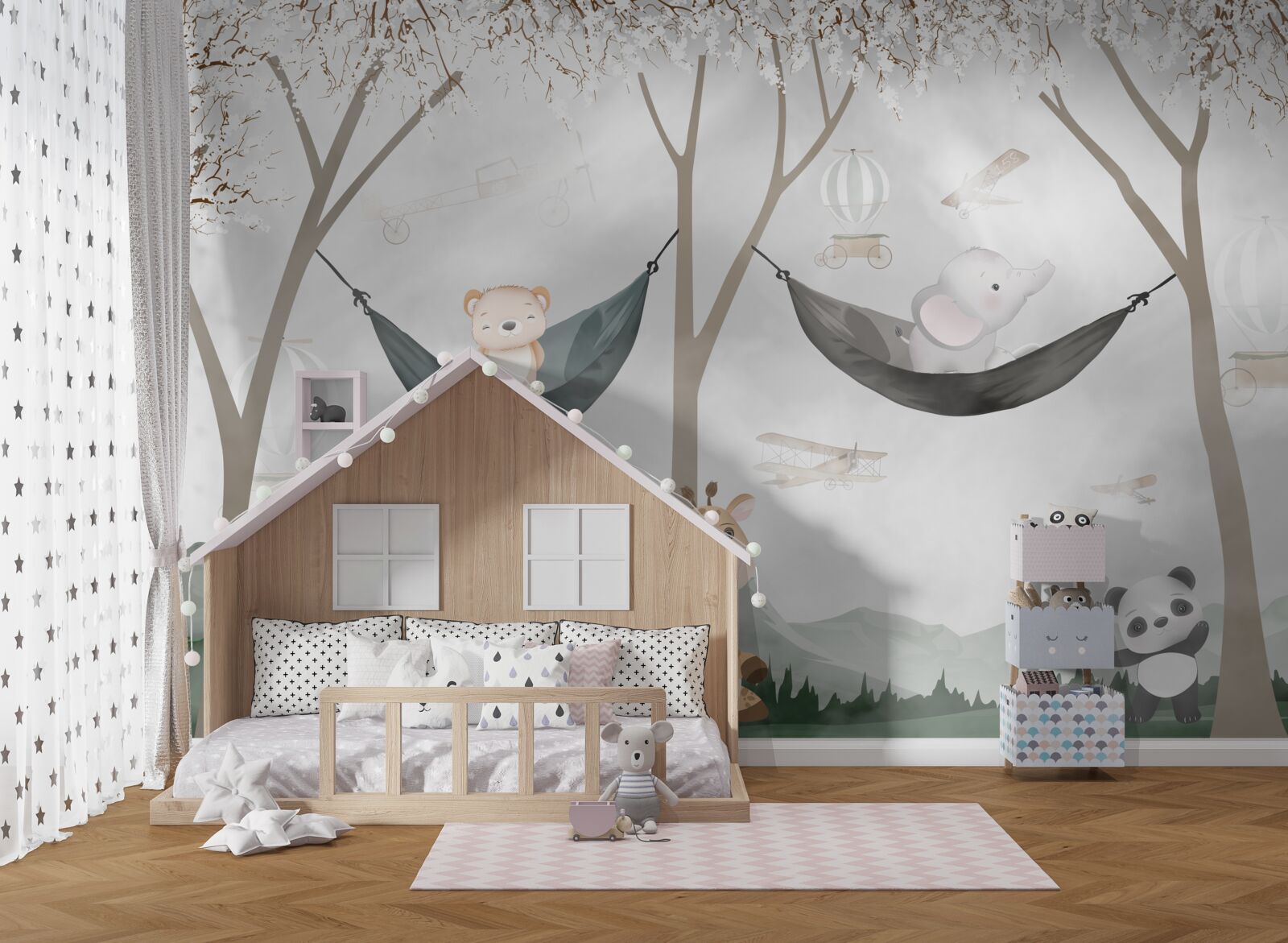 Fototapeta młodzi mieszkańcy lasu w pobliżu drzew