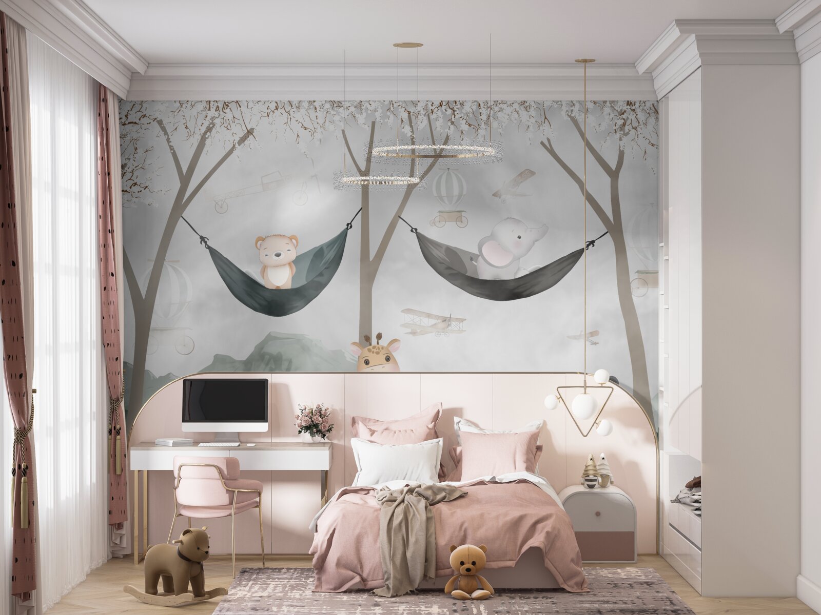 Fototapeta młodzi mieszkańcy lasu w pobliżu drzew