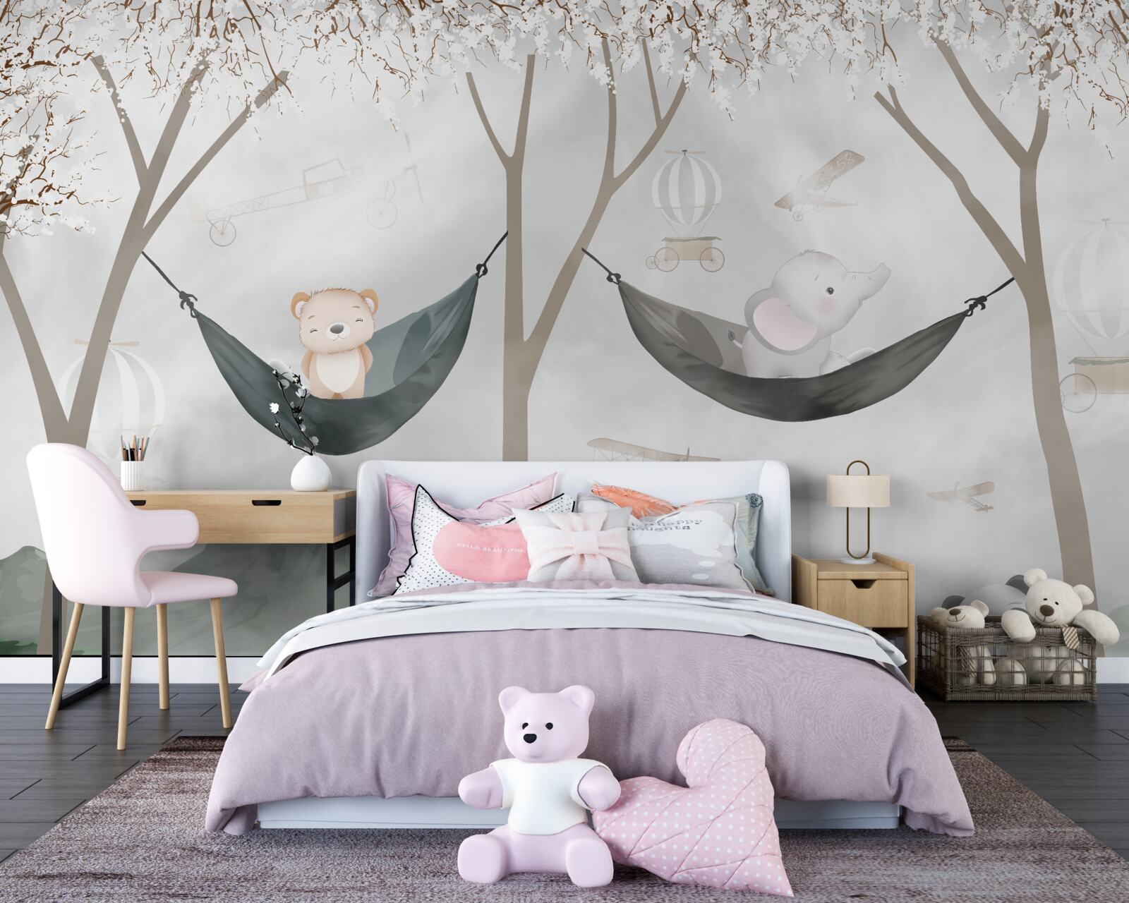 Fototapeta młodzi mieszkańcy lasu w pobliżu drzew