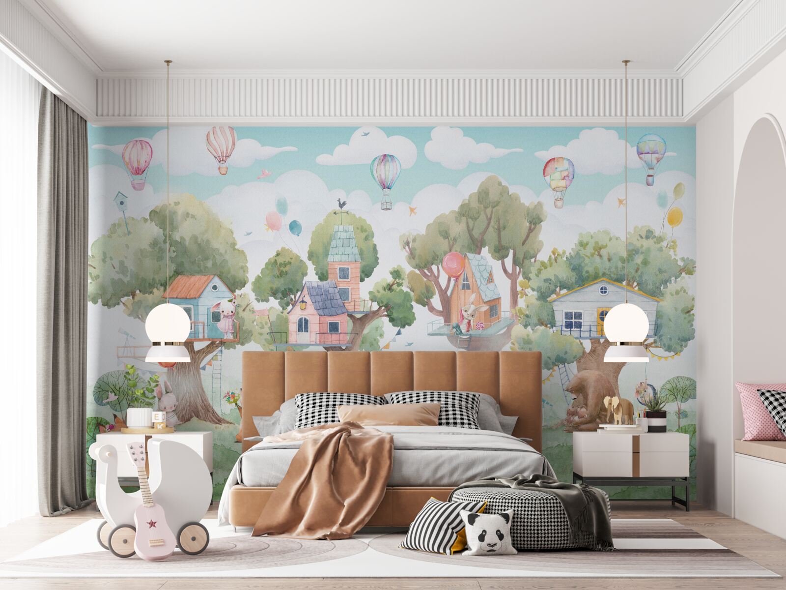 Fototapeta drewniane domy budowane przez dzieci