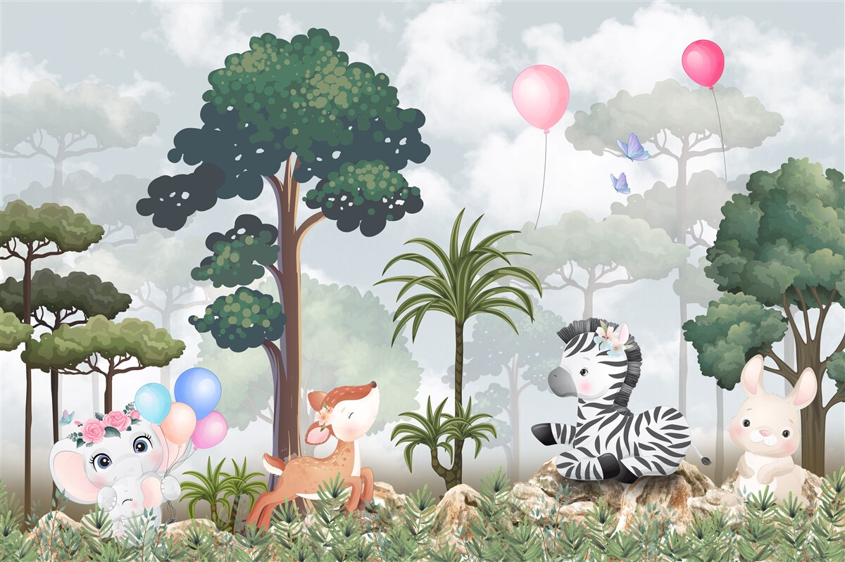 Fototapeta zwierzęta leśne świętują swoje urodziny