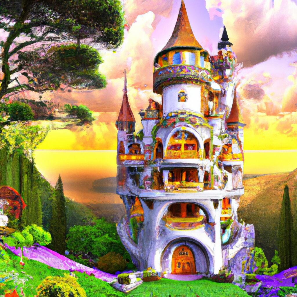 Fototapeta wieża roszpunki jest bardzo wysoka