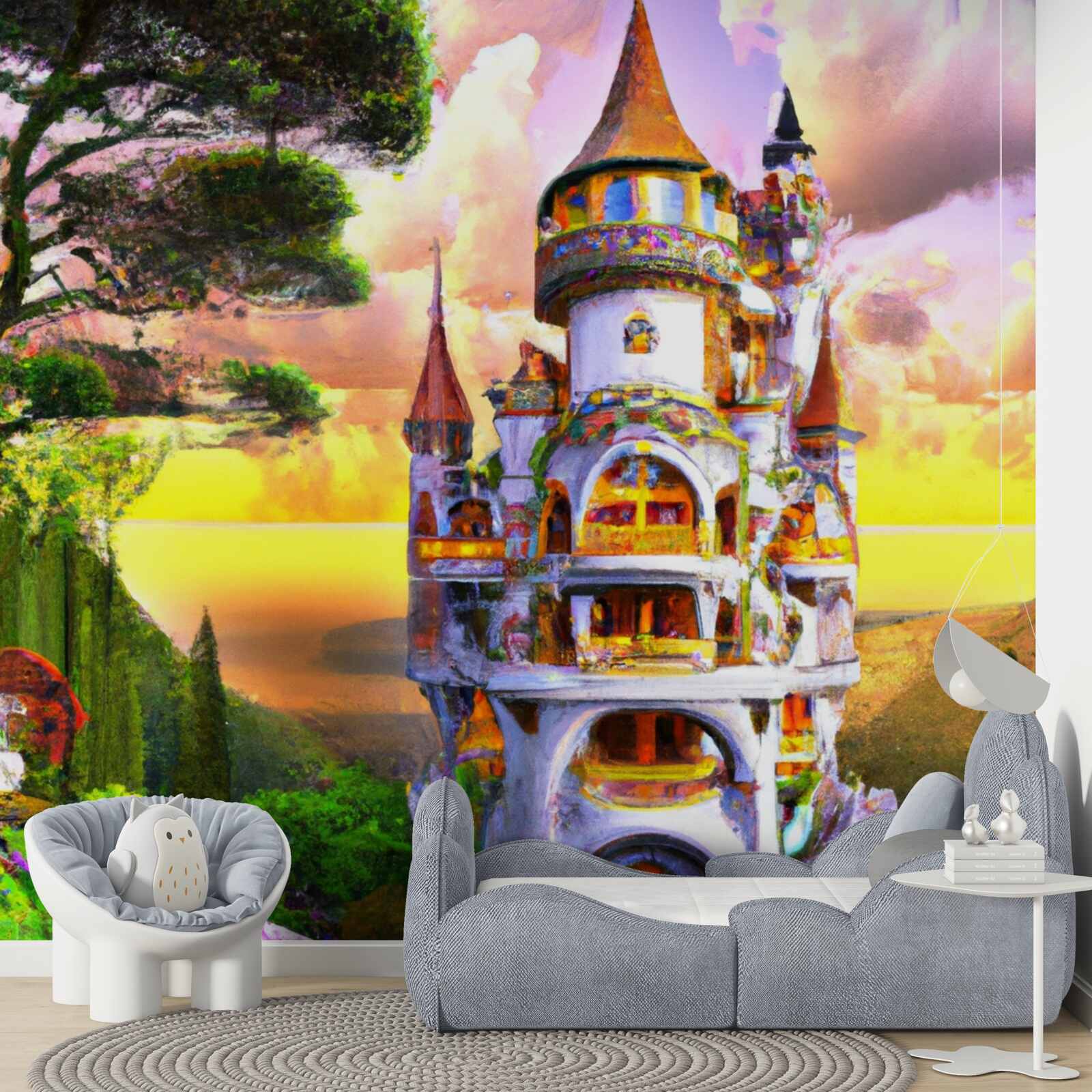 Fototapeta wieża roszpunki jest bardzo wysoka