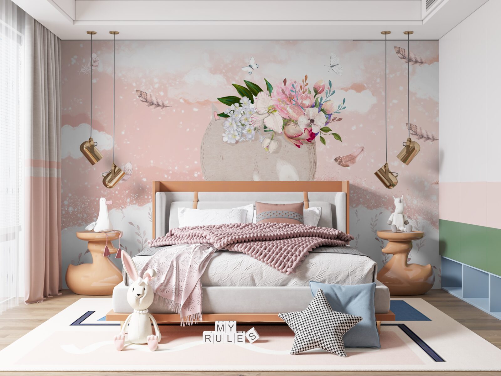 Fototapeta uroczy kot wśród kwiatów