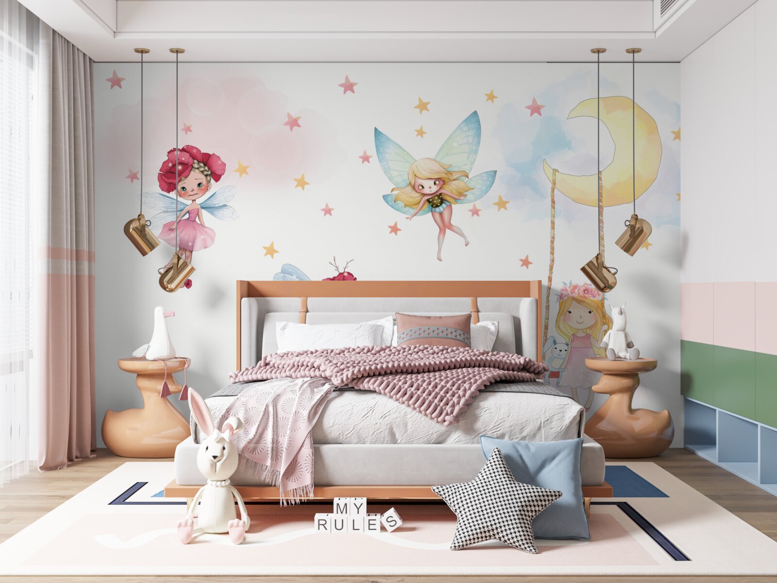 Fototapeta małe wróżki z wdzięcznymi skrzydłami