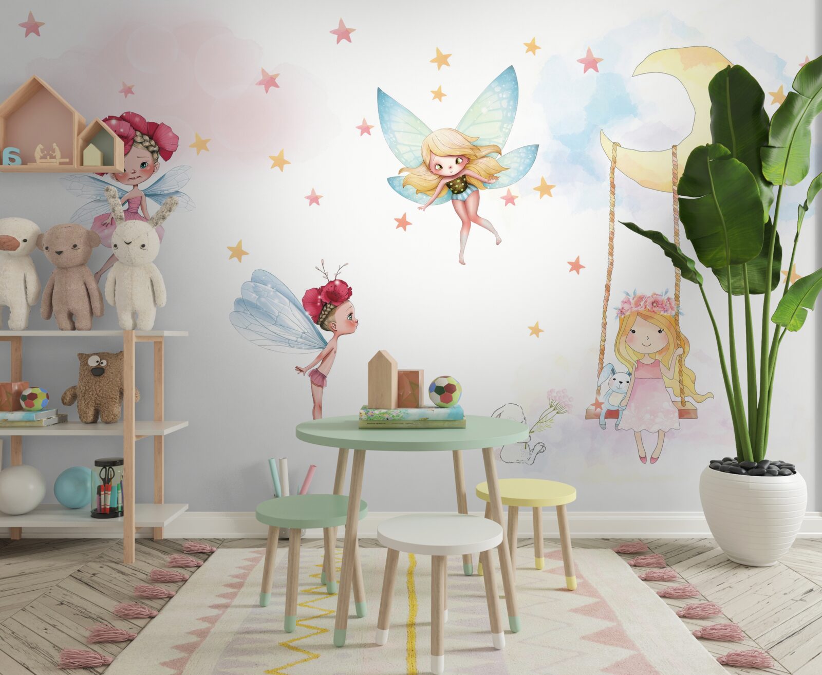 Fototapeta małe wróżki z wdzięcznymi skrzydłami