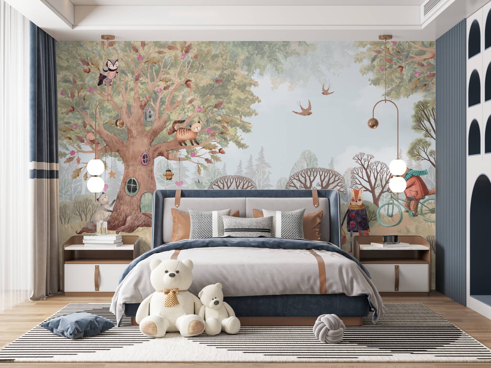 Fototapeta dom dla zwierząt w magicznym drzewie