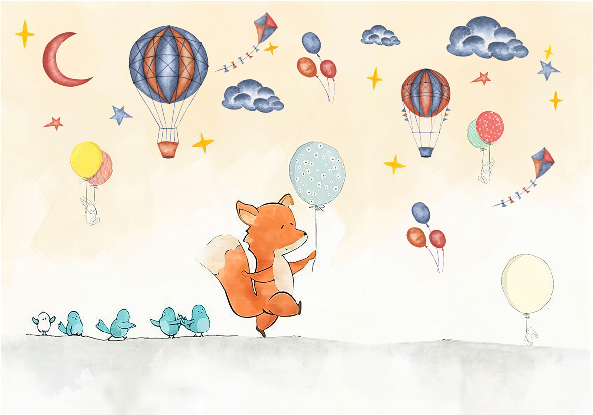 Fototapeta mały lis idzie na imprezę