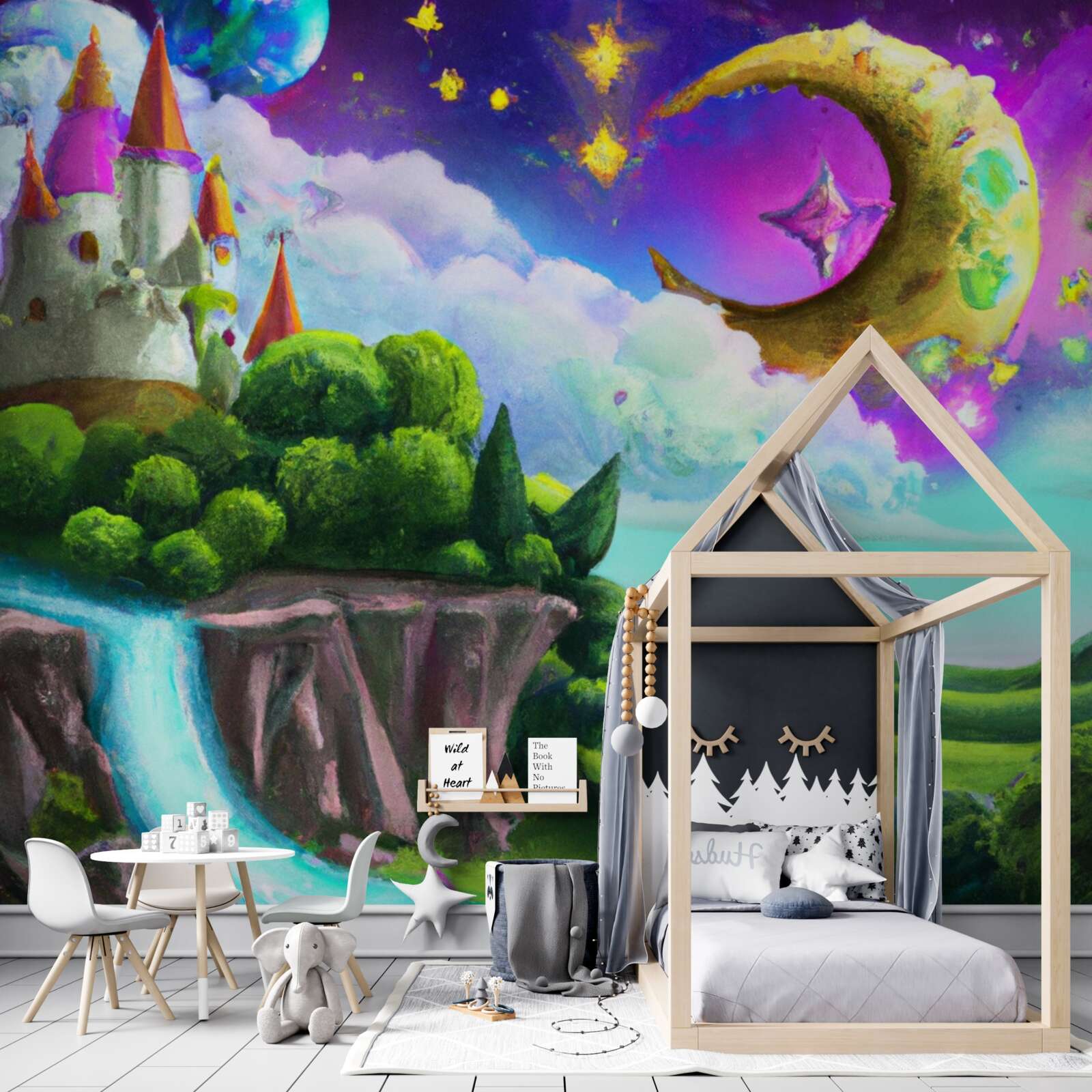 Fototapeta bajeczny wodospad w pobliżu twierdzy nie do zdobycia