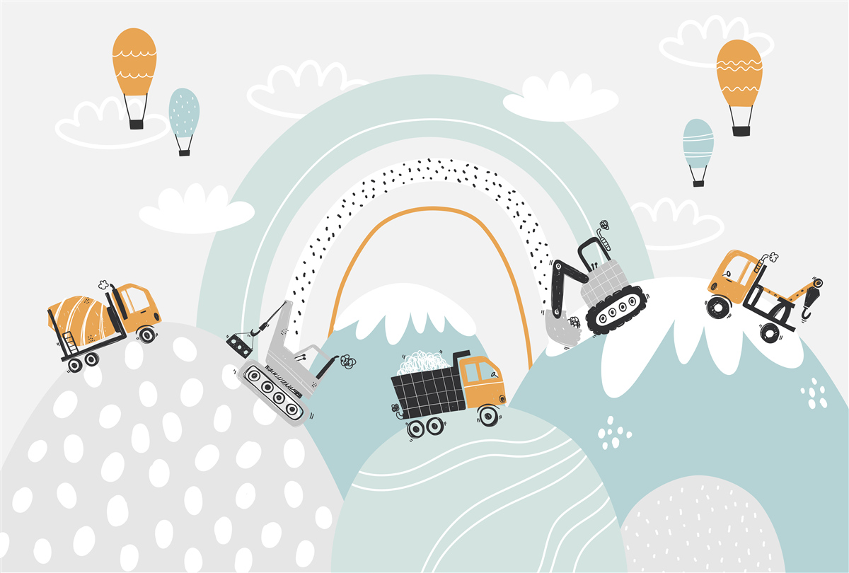 Fototapeta samochody poruszają się po magicznych wzgórzach