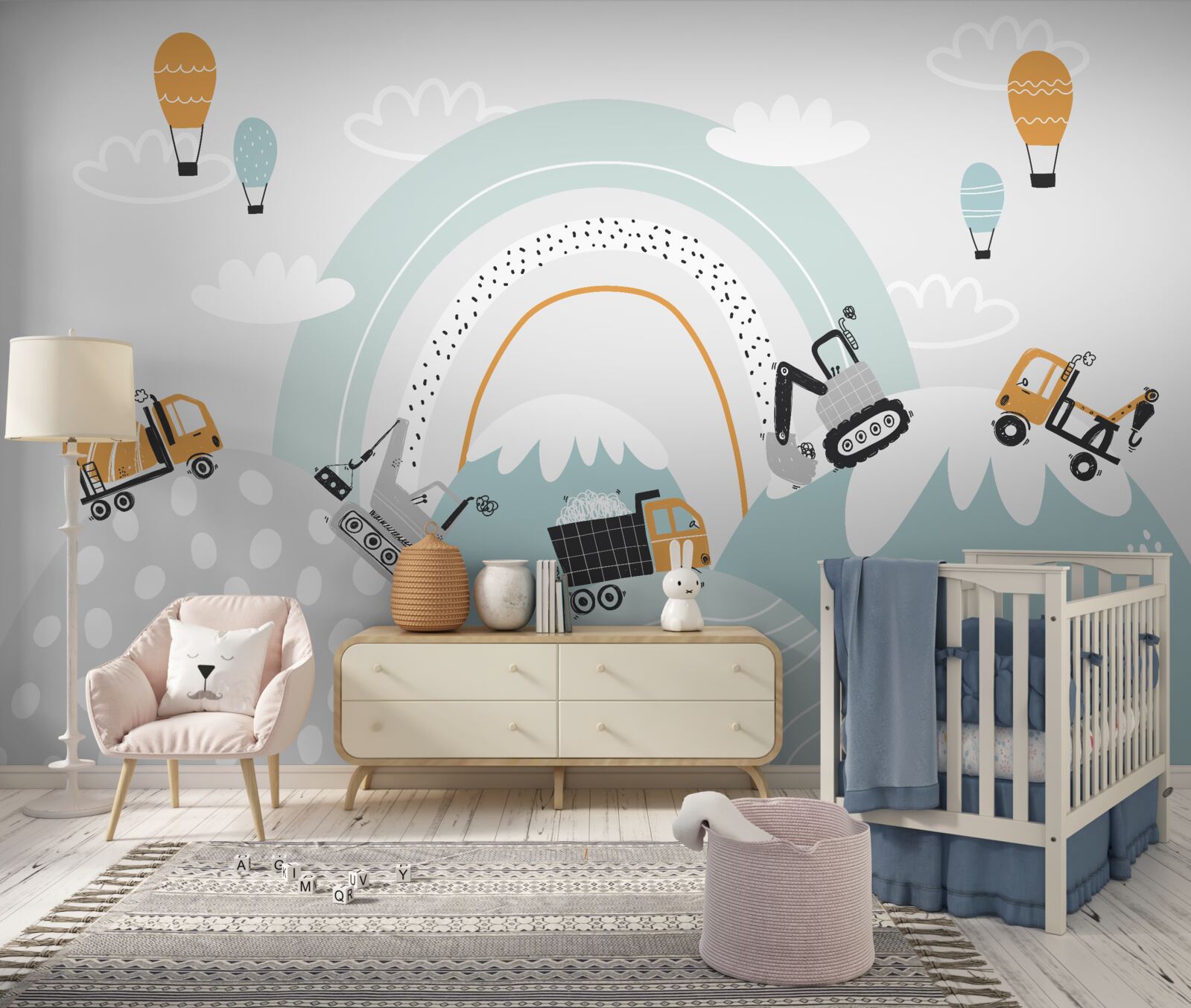 Fototapeta samochody poruszają się po magicznych wzgórzach