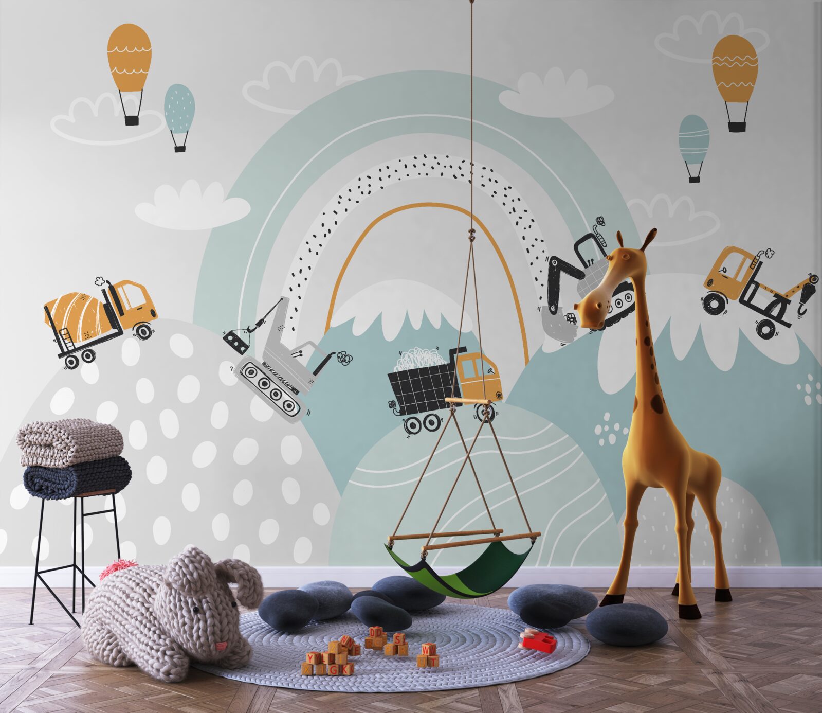 Fototapeta samochody poruszają się po magicznych wzgórzach