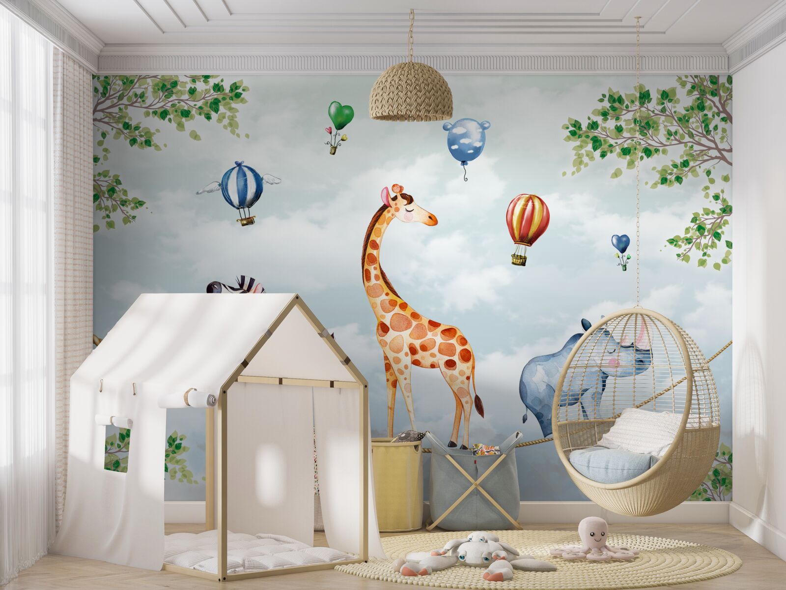 Fototapeta trzej akrobaci spoczywają na wysokim drucie