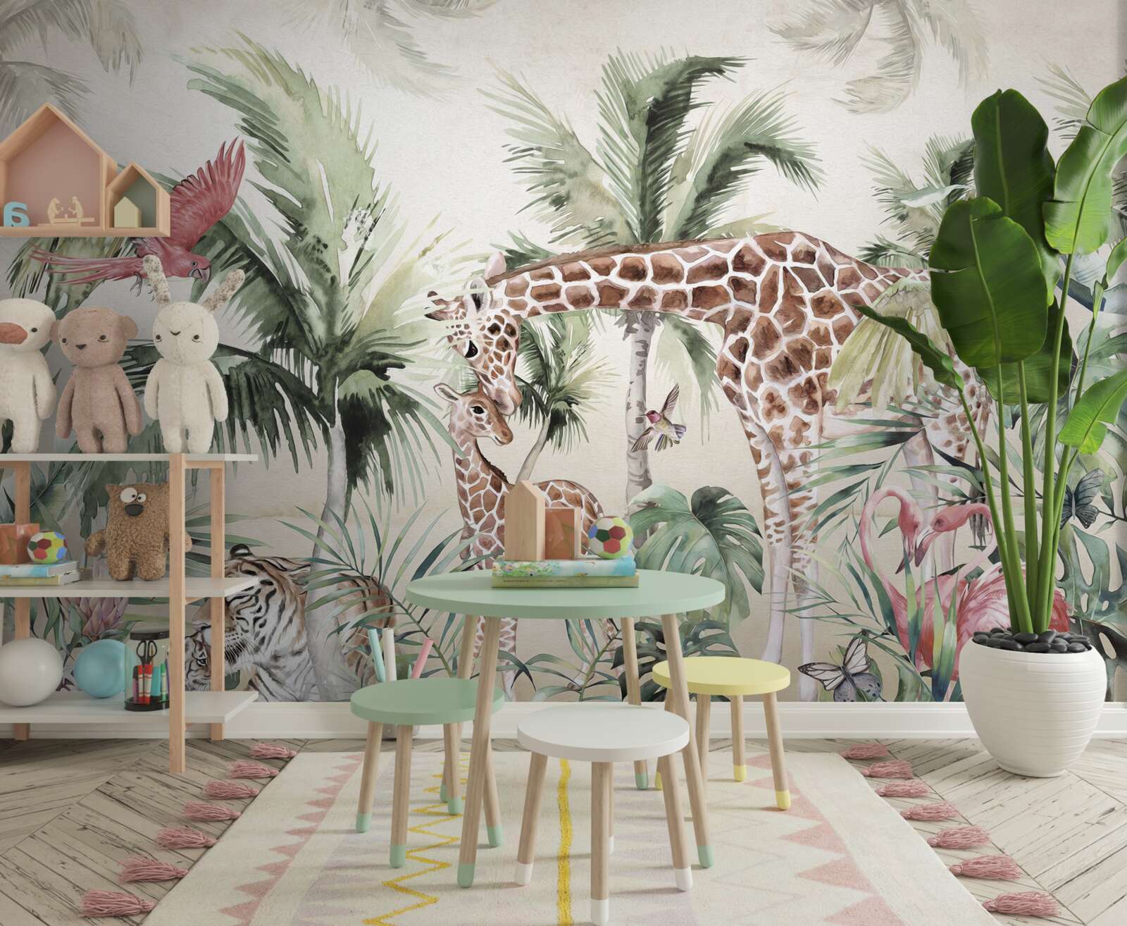 Fototapeta mieszkańcy dżungli z potomstwem