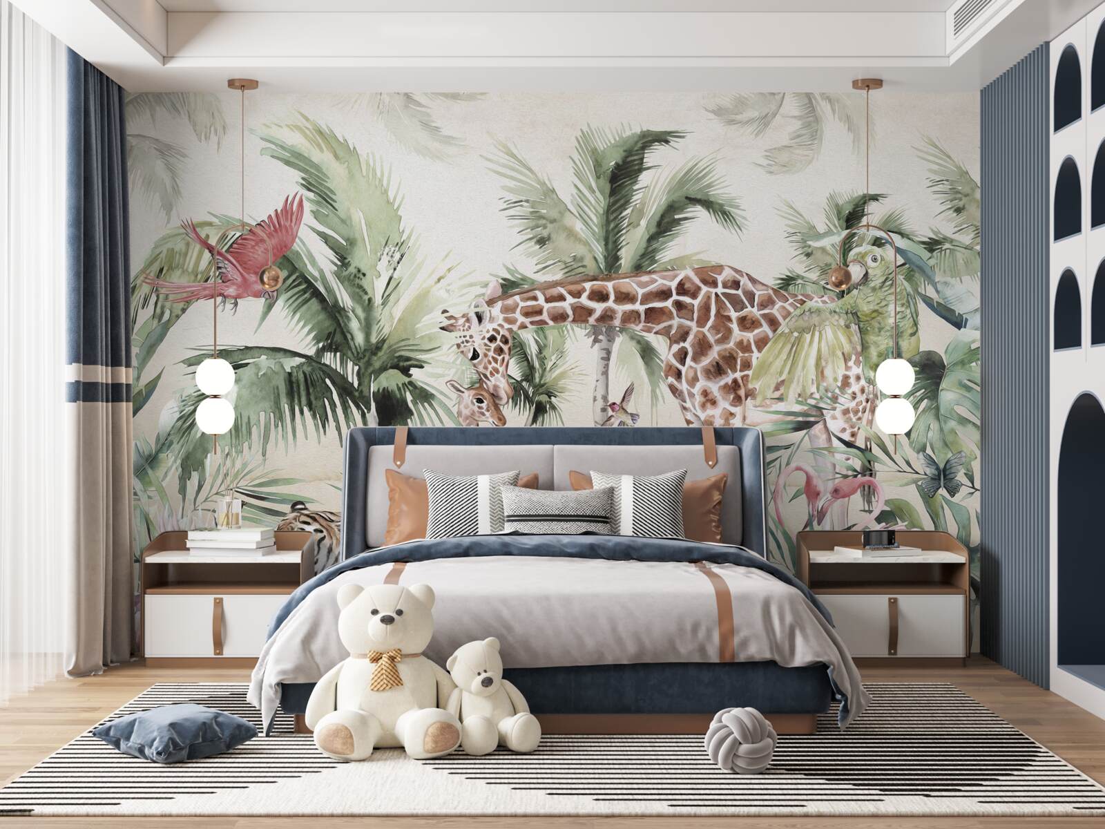 Fototapeta mieszkańcy dżungli z potomstwem