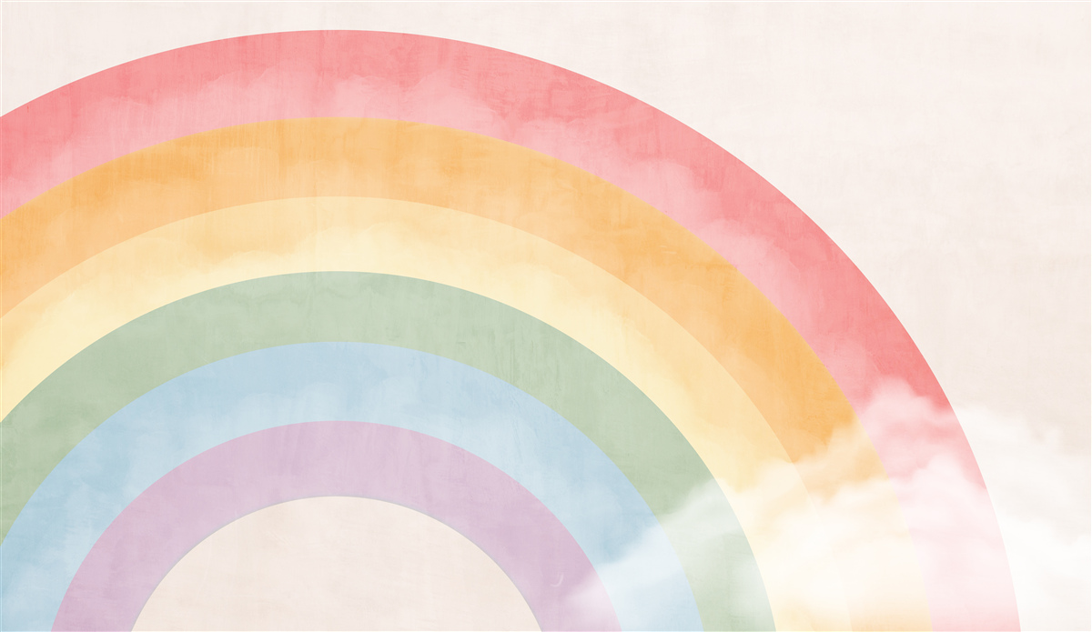 Fototapeta wspaniały łuk kwiatów wśród chmur