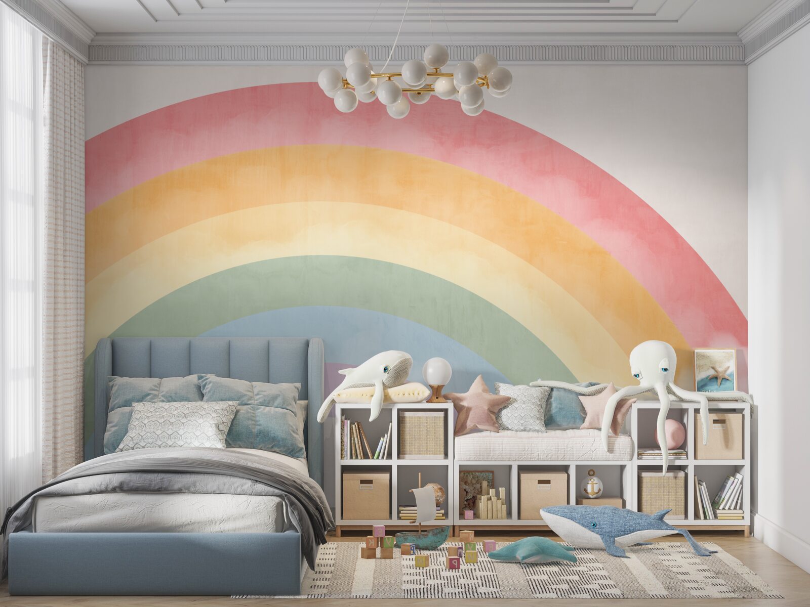 Fototapeta wspaniały łuk kwiatów wśród chmur