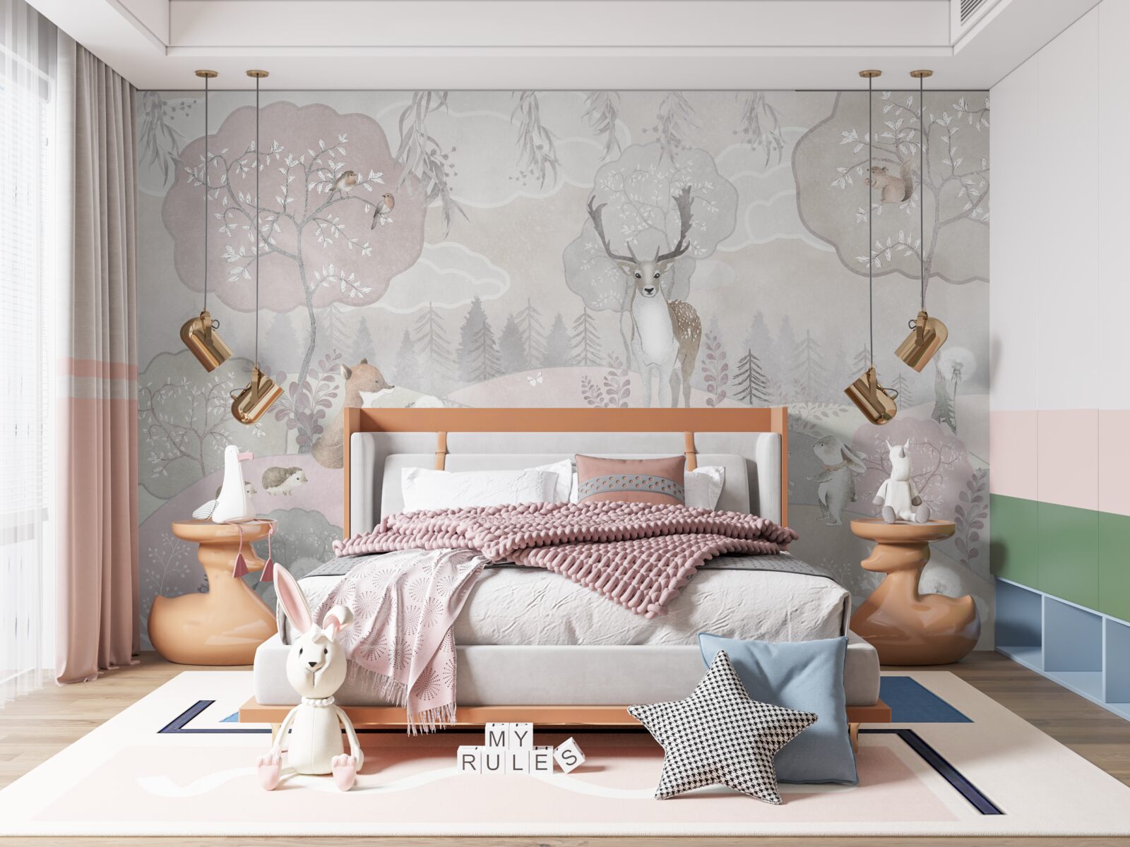 Fototapeta jeleń widzi swoich młodszych towarzyszy