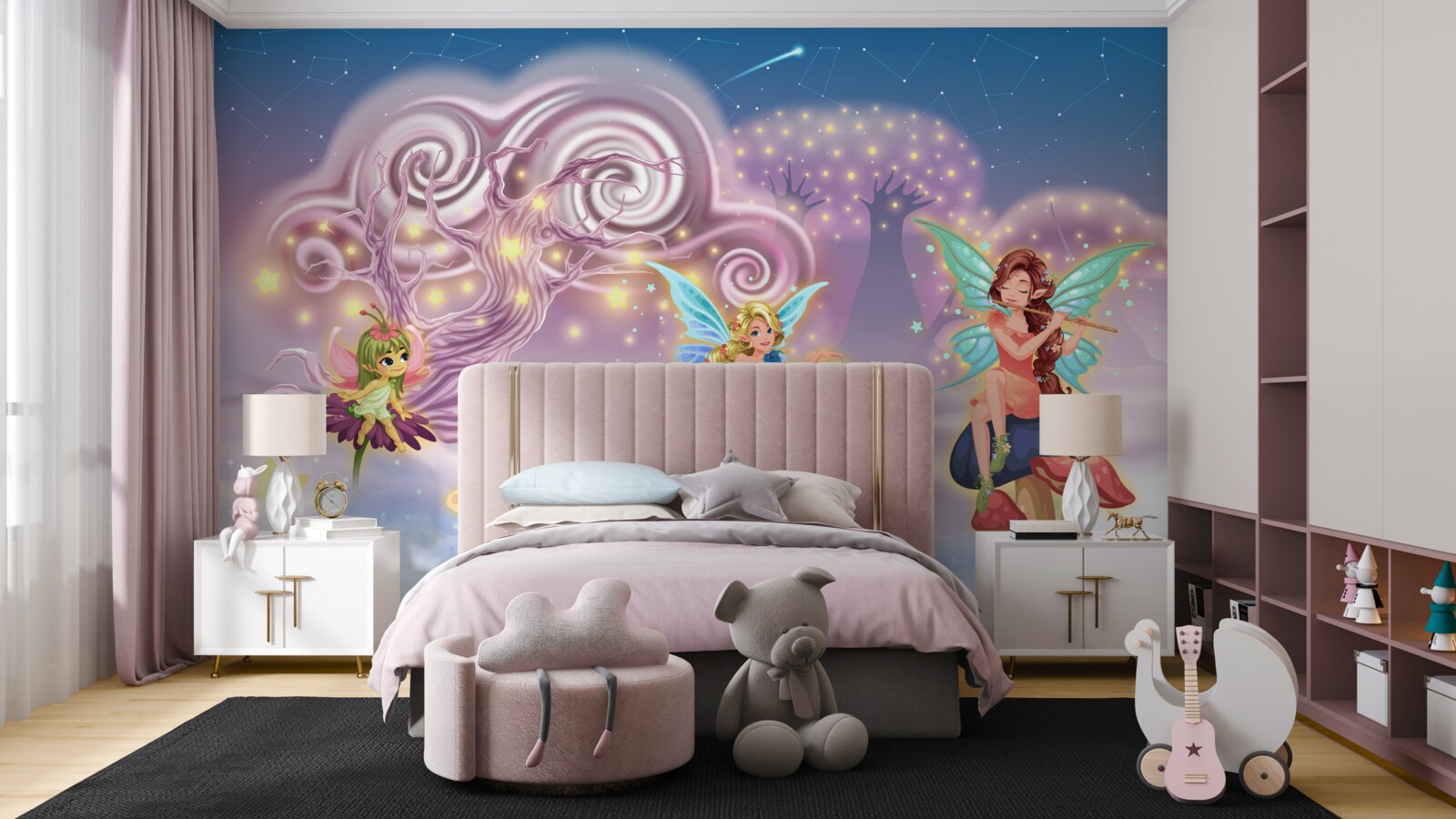 Fototapeta wróżki opowiadają dzieciom bajki za pomocą piosenek