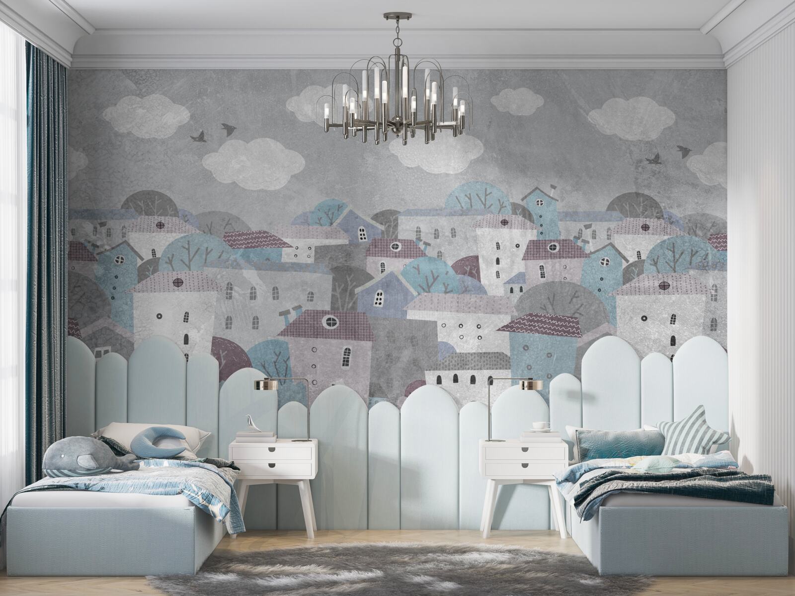 Fototapeta wieczór zapada nad miastem