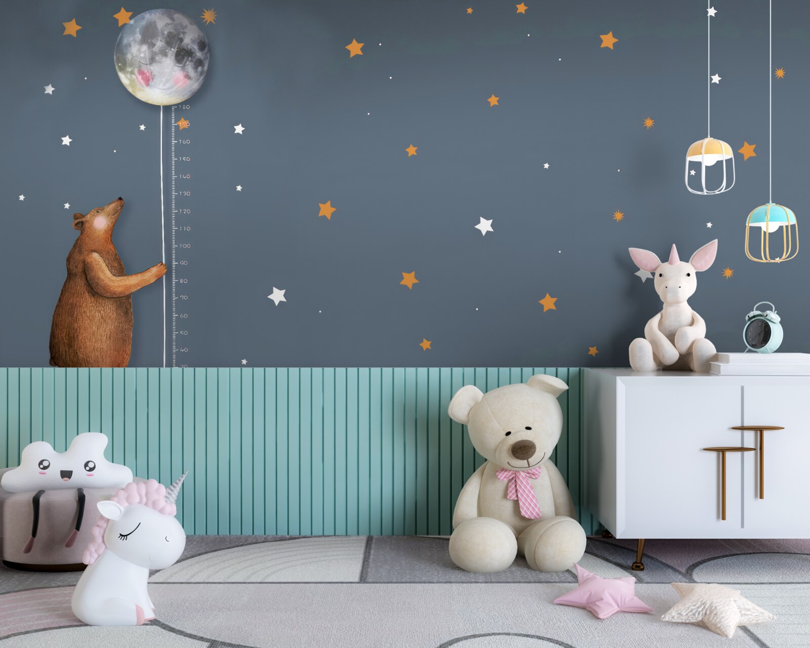 Fototapeta niedźwiedź podnosi księżyc do nieba