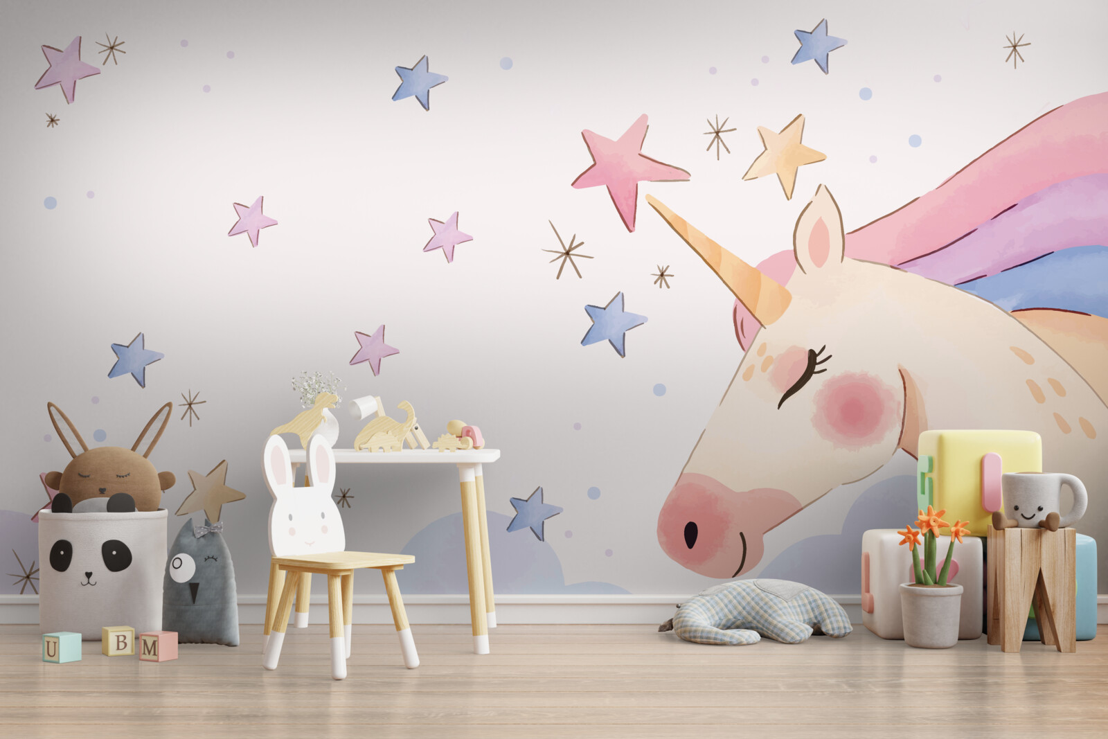 Fototapeta uroczy różowy jednorożec