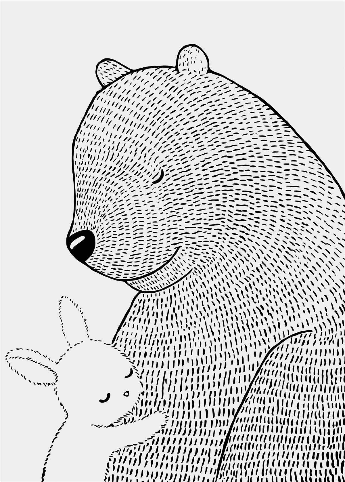 Fototapeta króliczek i niedźwiedź