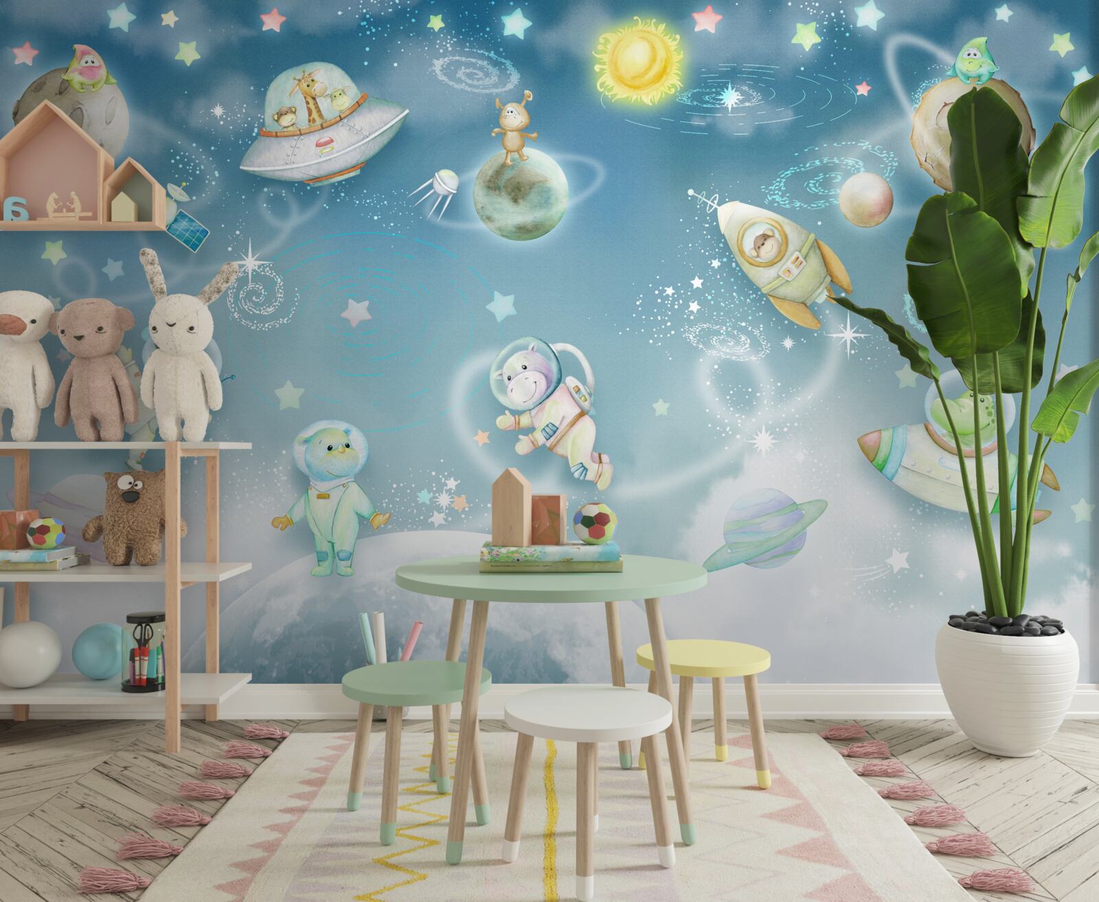 Fototapeta zwierzęta badają przestrzeń kosmiczną