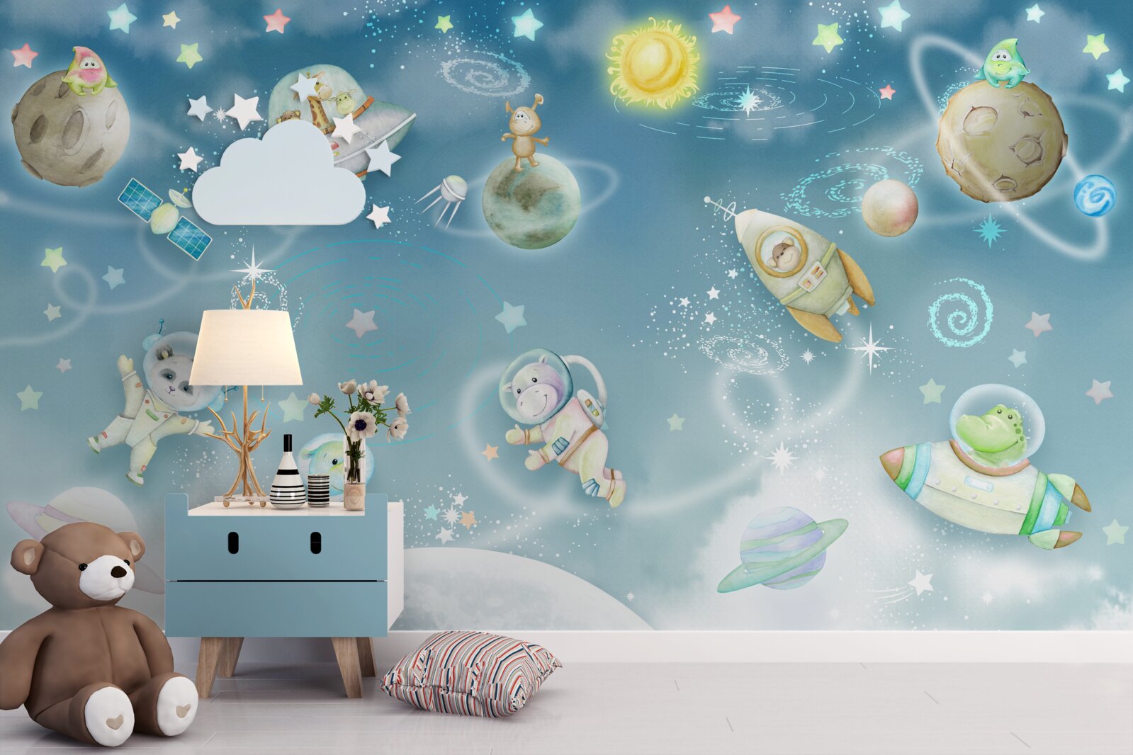 Fototapeta zwierzęta badają przestrzeń kosmiczną