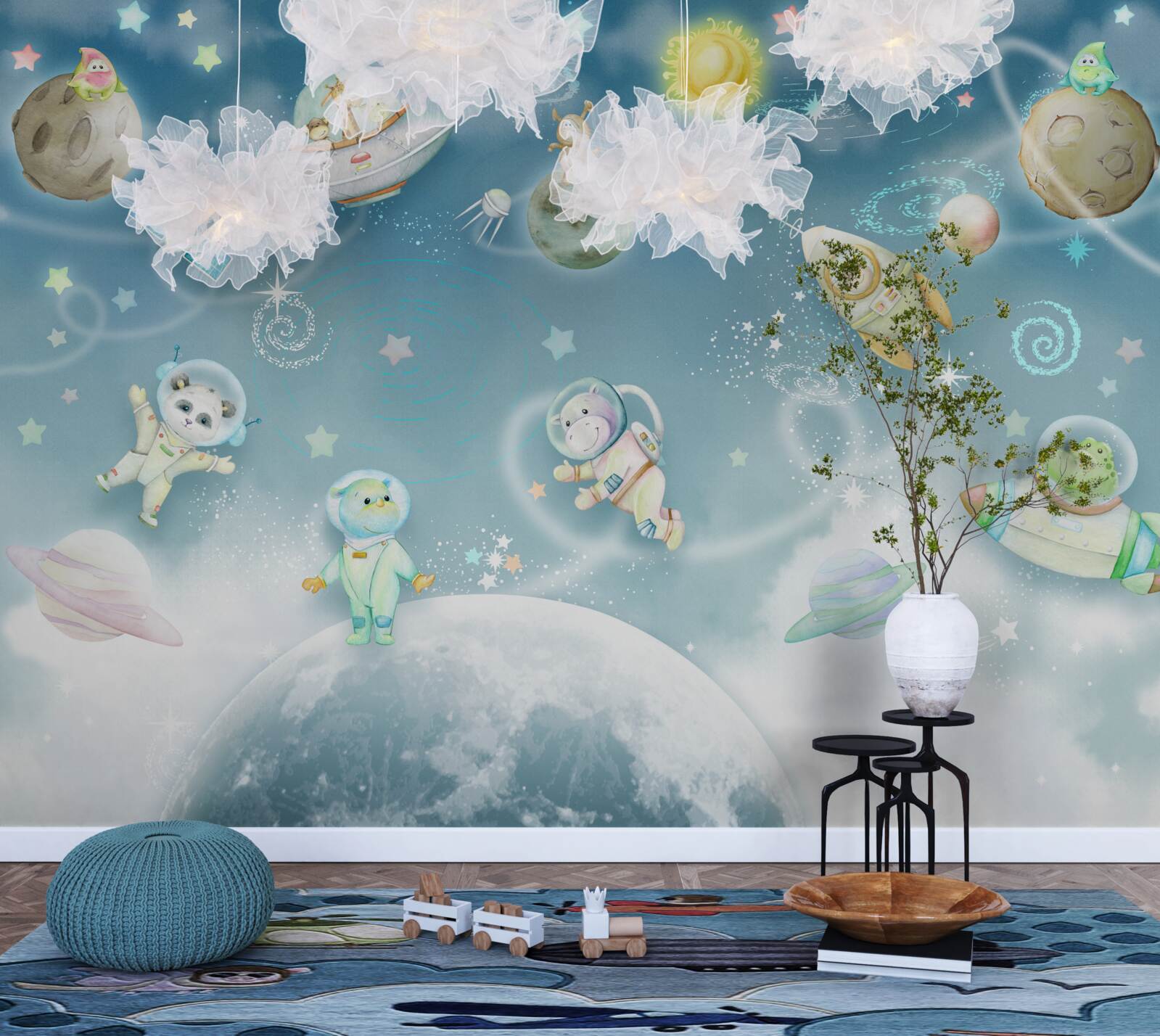 Fototapeta zwierzęta badają przestrzeń kosmiczną