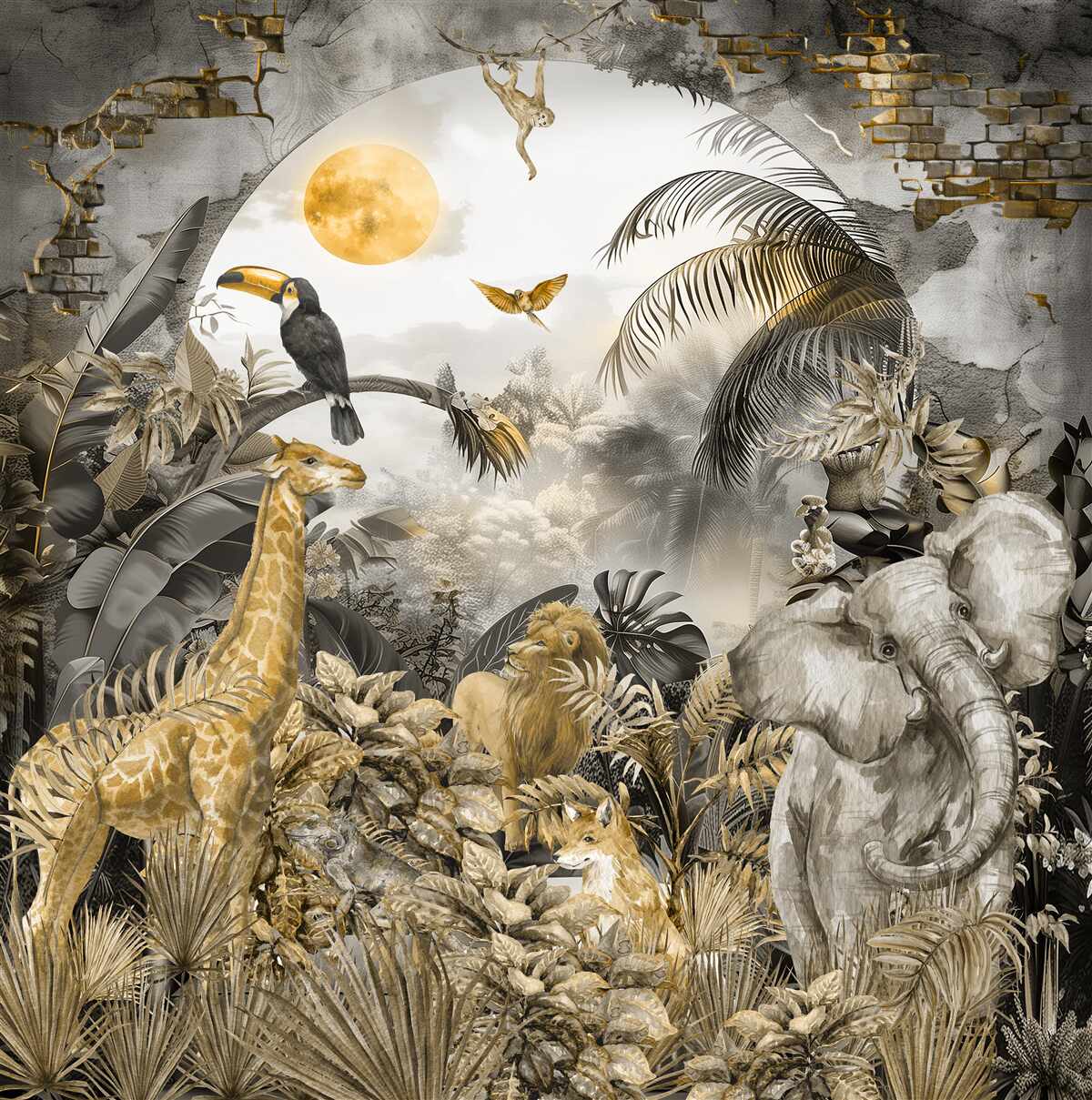 Fototapeta w afryce zwierzęta oglądają zachód słońca