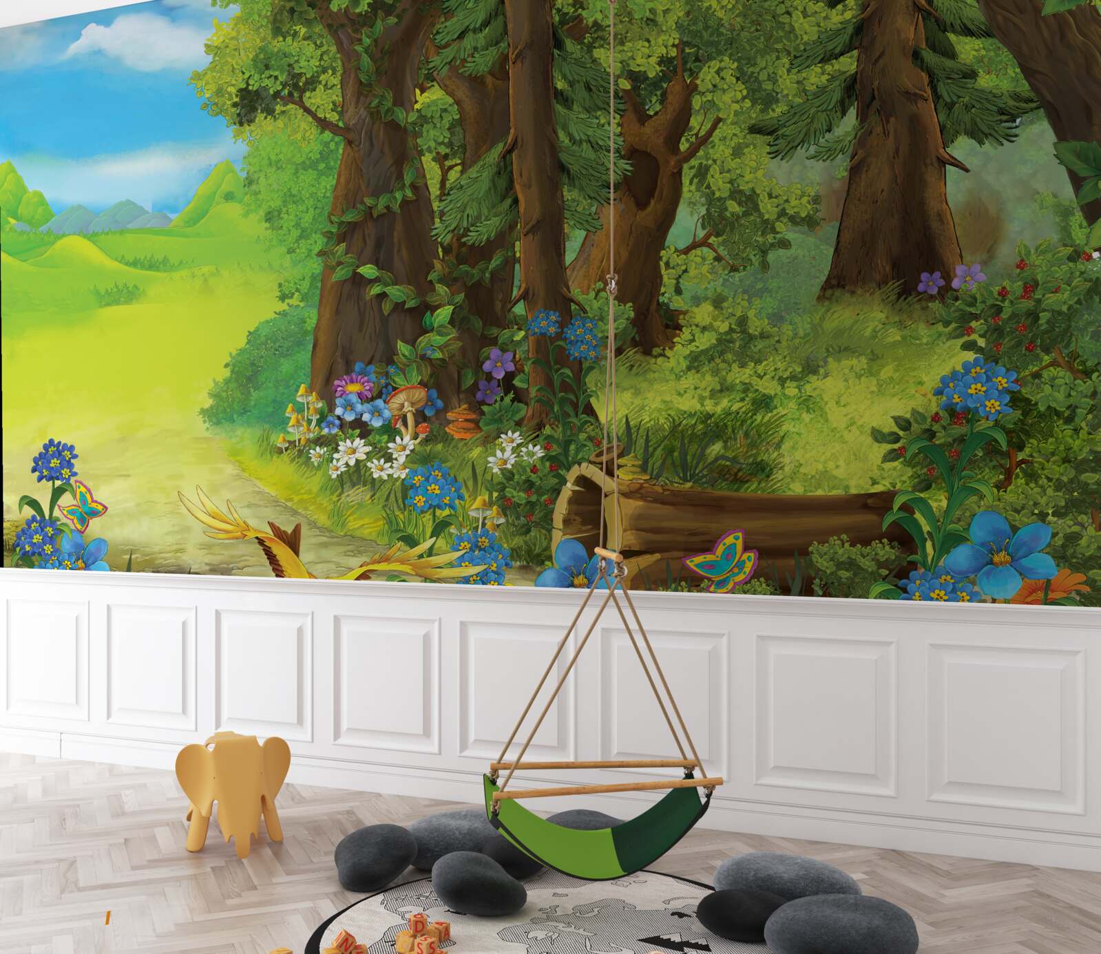 Fototapeta magiczny zielony letni las