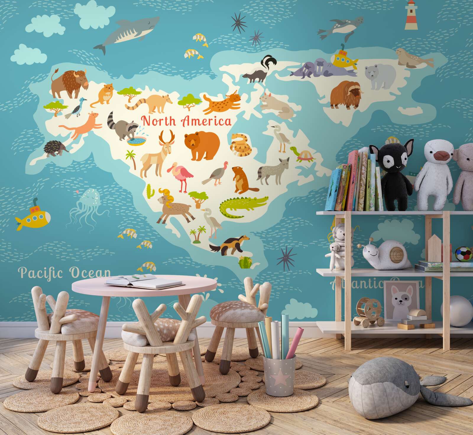 Fototapeta mapa ludzi w ameryce północnej