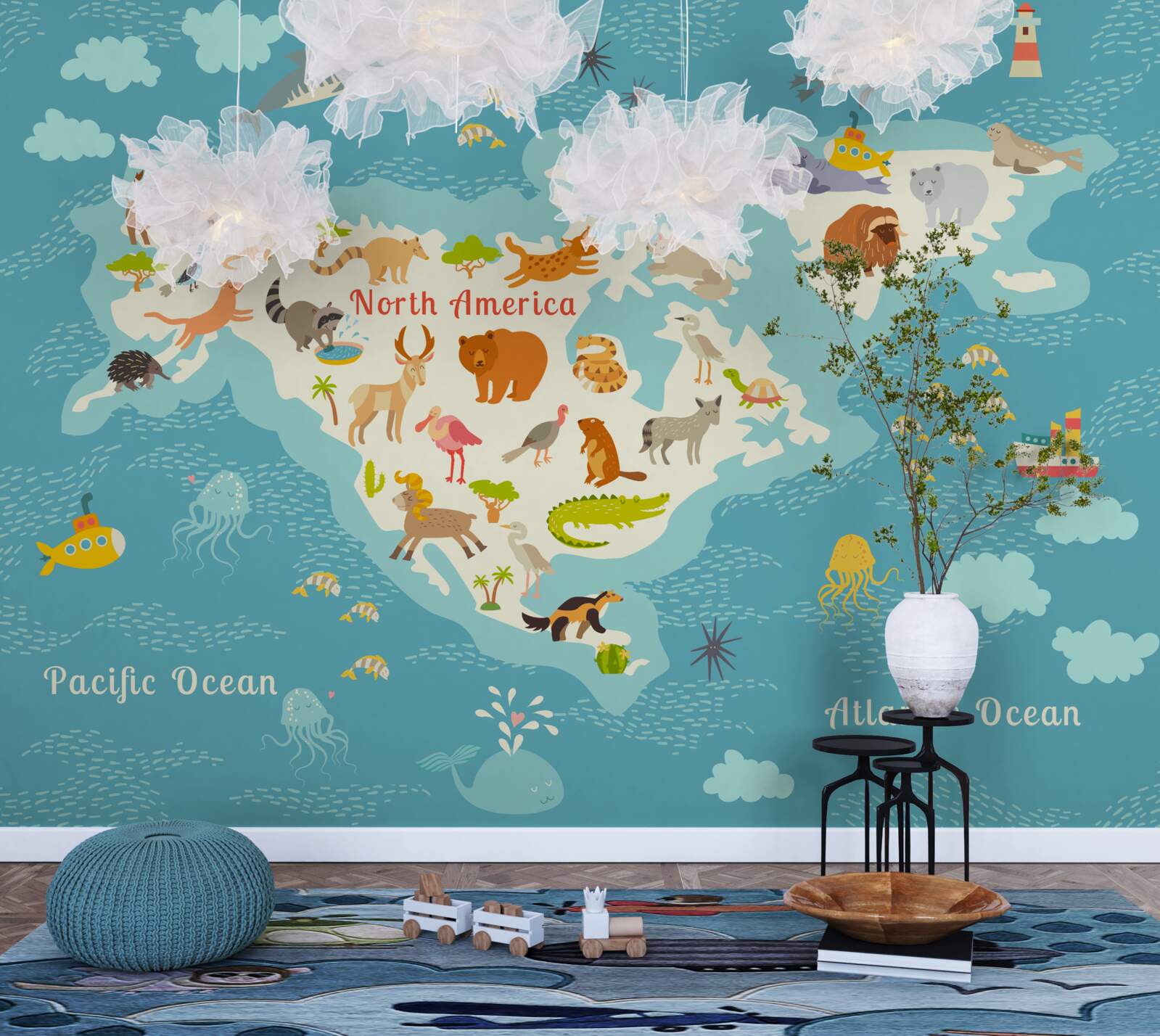 Fototapeta mapa ludzi w ameryce północnej