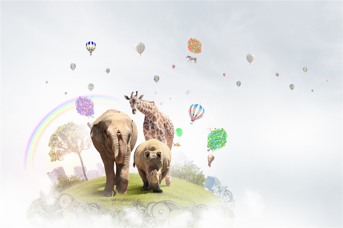 Fototapeta tęcza i ludzie afryki