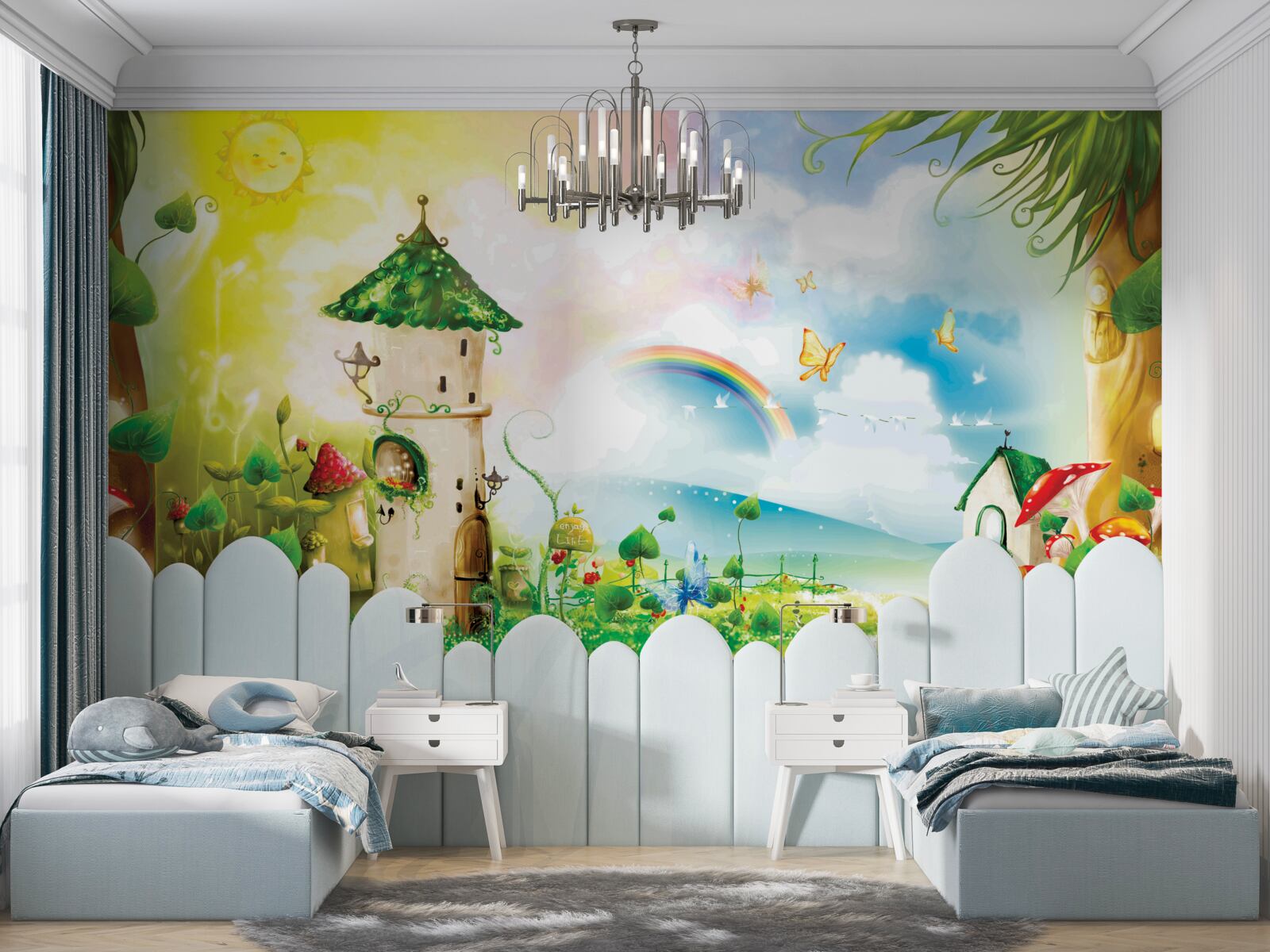 Fototapeta wieża wznosząca się w lesie