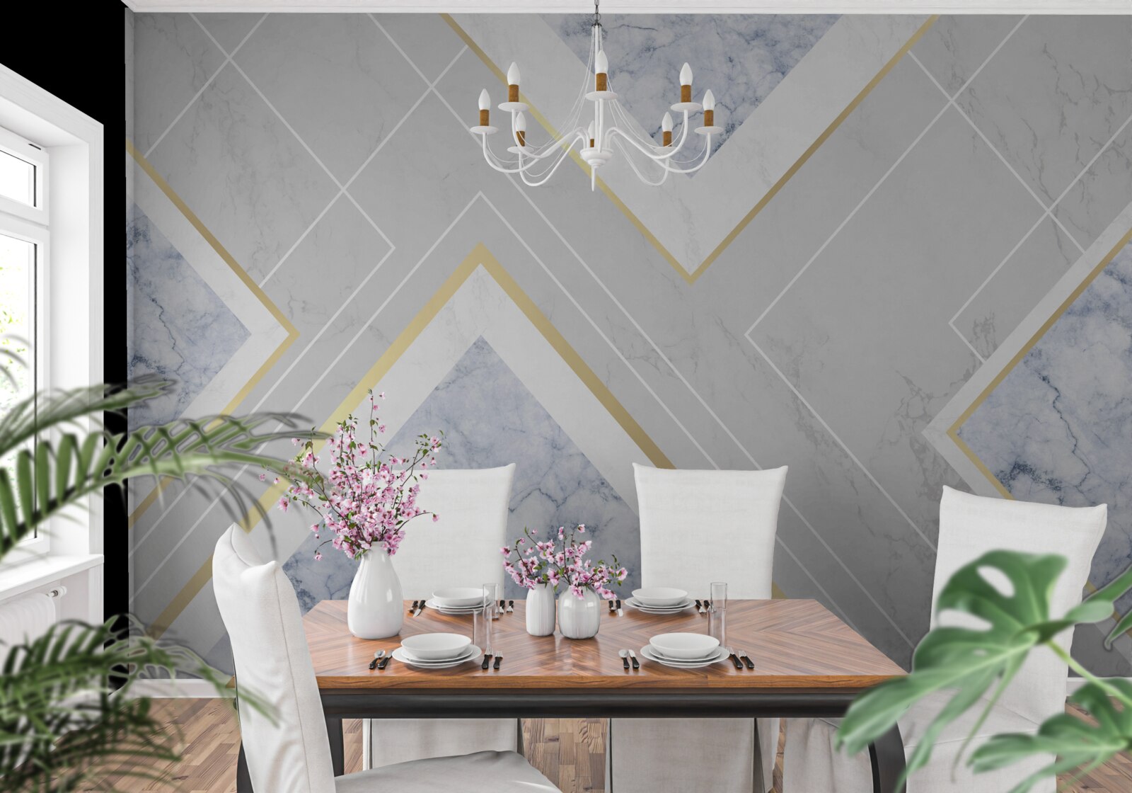 Fototapeta geometrycznie poprawne wzory na marmurowej powierzchni