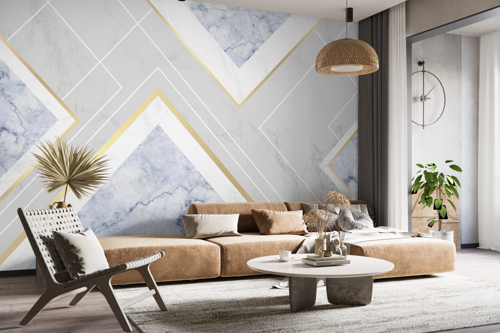 Fototapeta geometrycznie poprawne wzory na marmurowej powierzchni