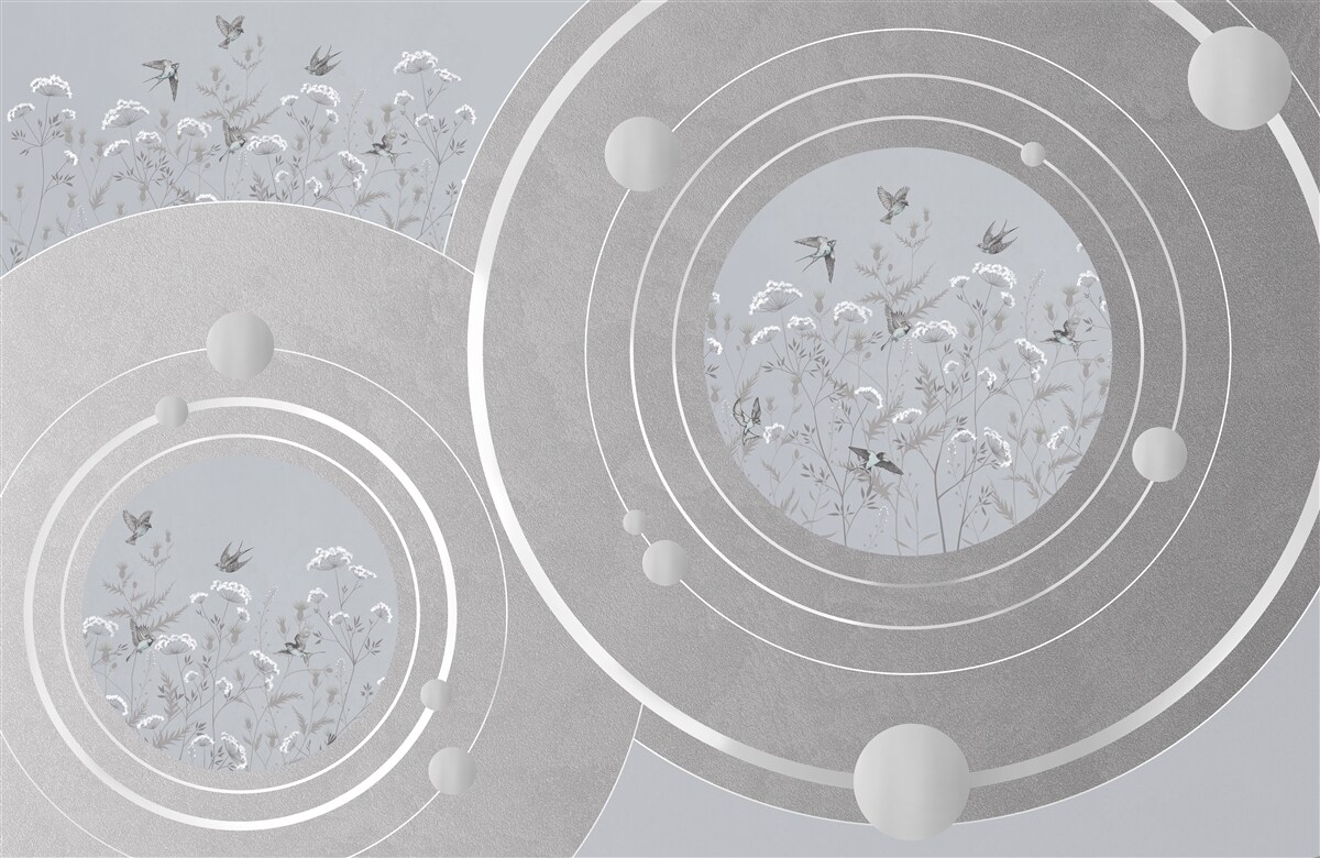 Fototapeta kwiatowe kształty i abstrakcyjne koła