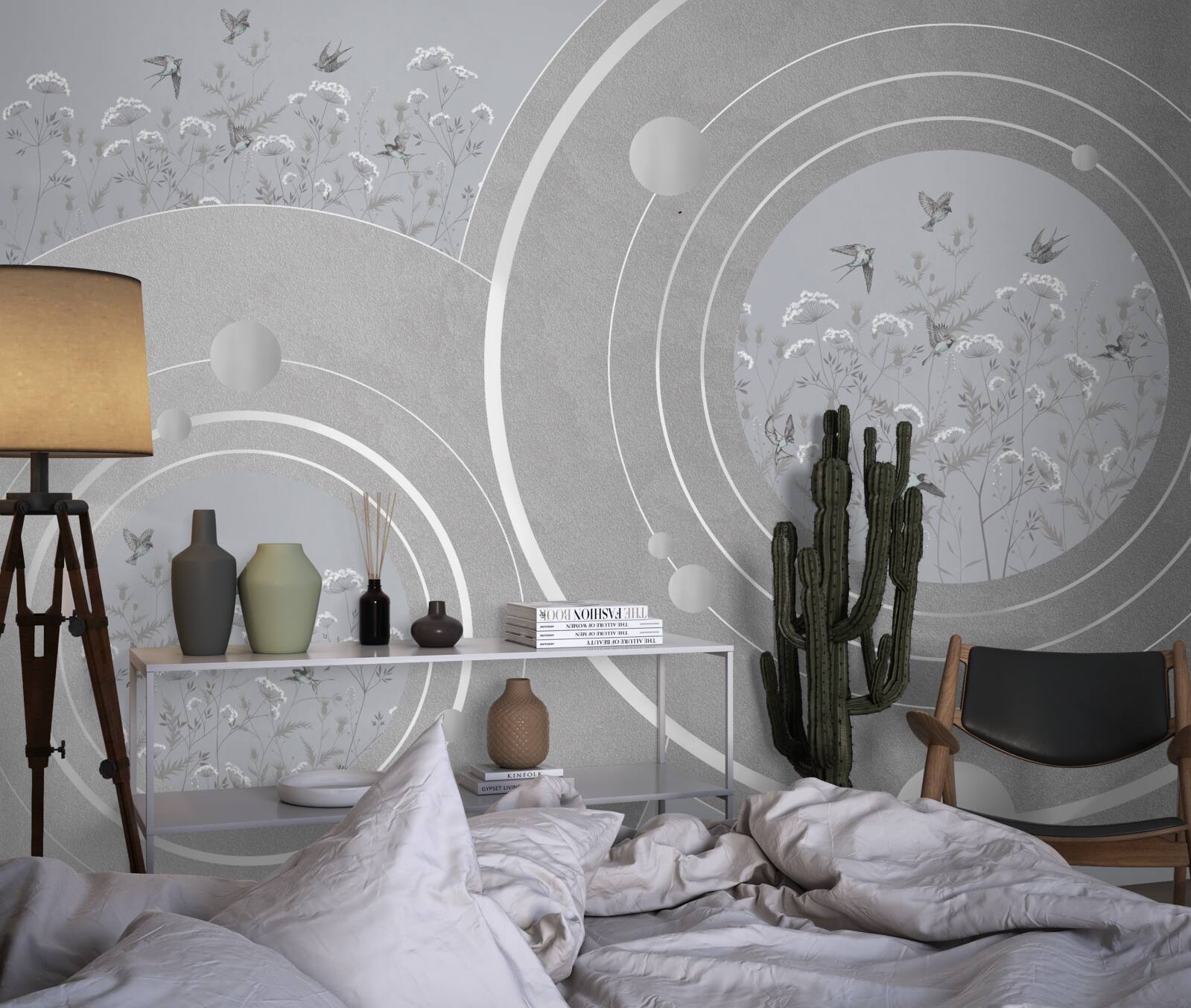 Fototapeta kwiatowe kształty i abstrakcyjne koła