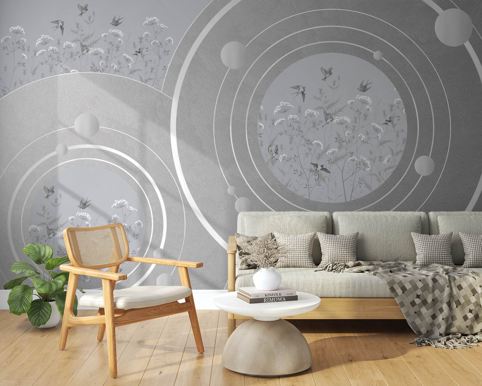 Fototapeta kwiatowe kształty i abstrakcyjne koła