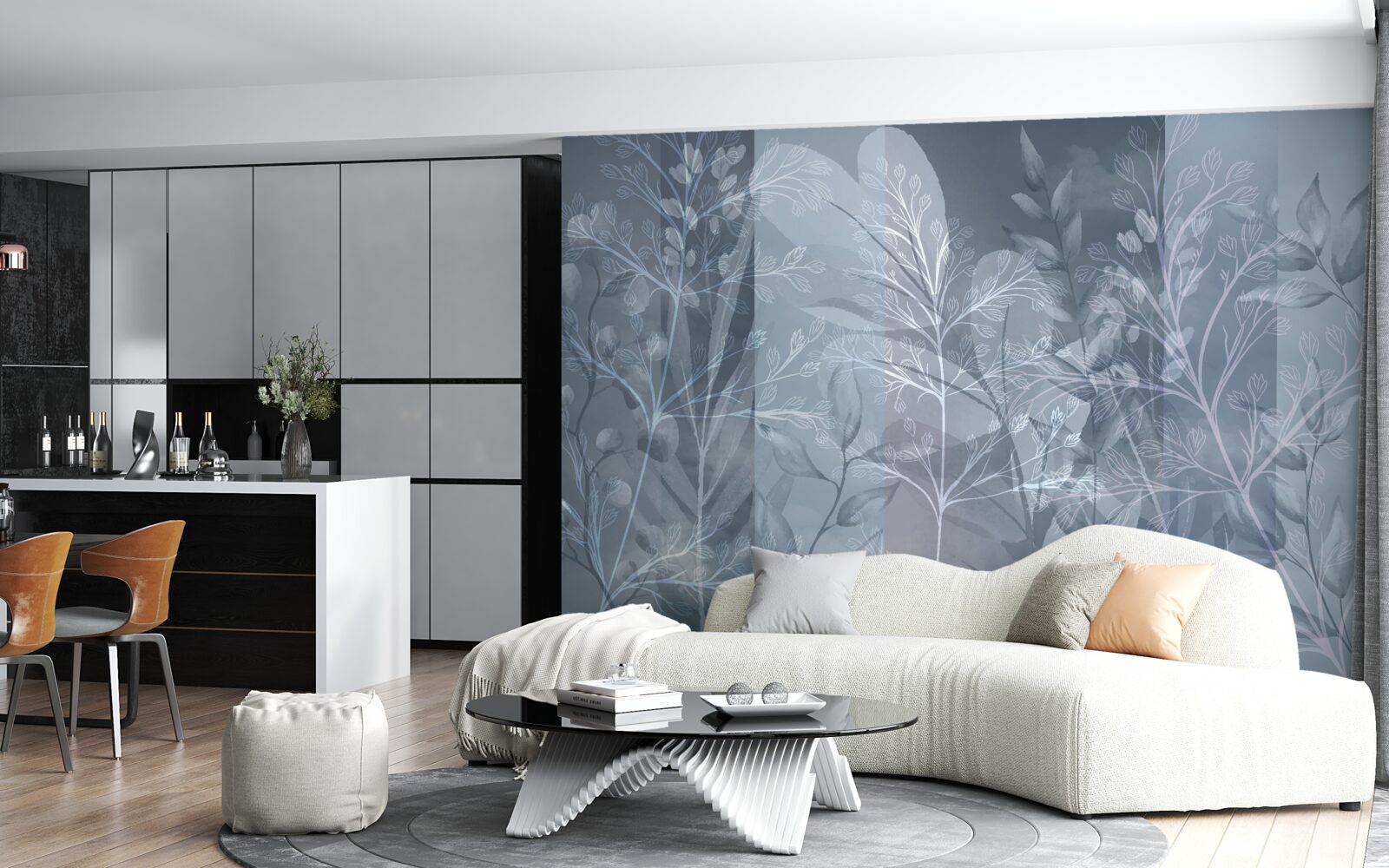 Fototapeta krzewy owiane mgłą w lesie