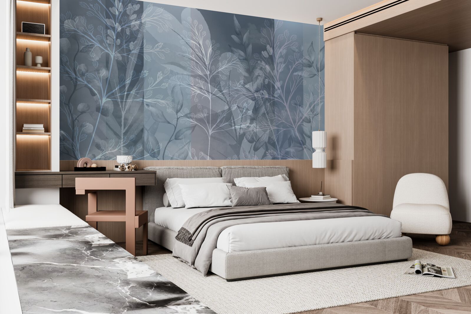 Fototapeta krzewy owiane mgłą w lesie